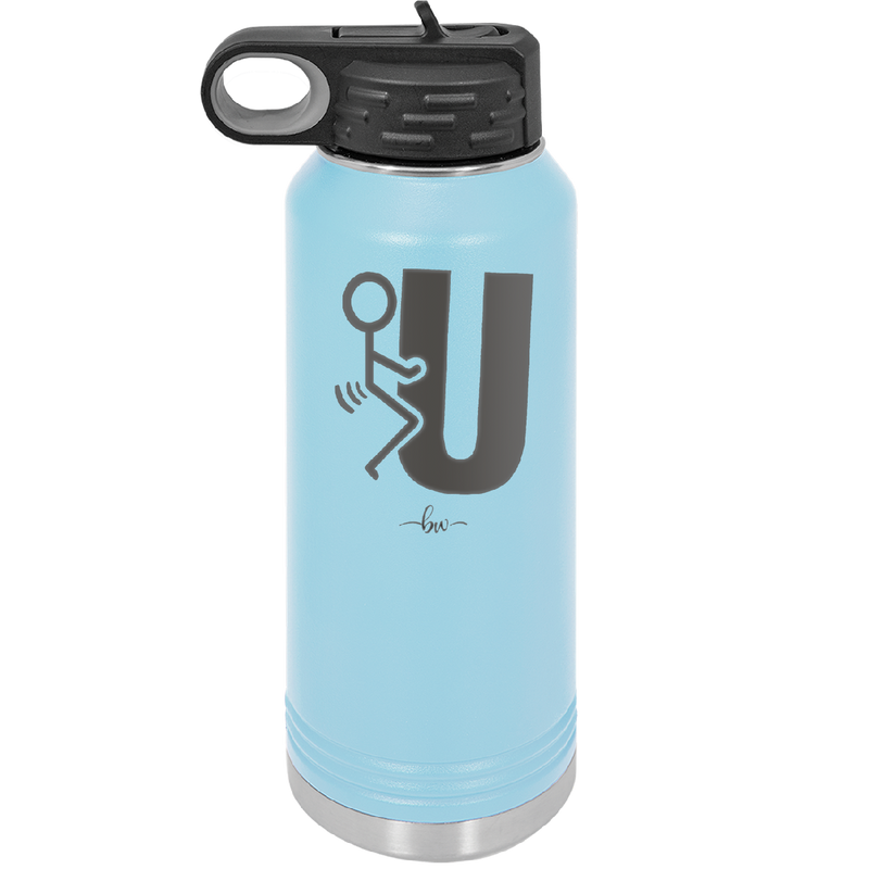 Fuck U Stick Figure - Laser Engraved Stainless Steel Drinkware - 2140 -