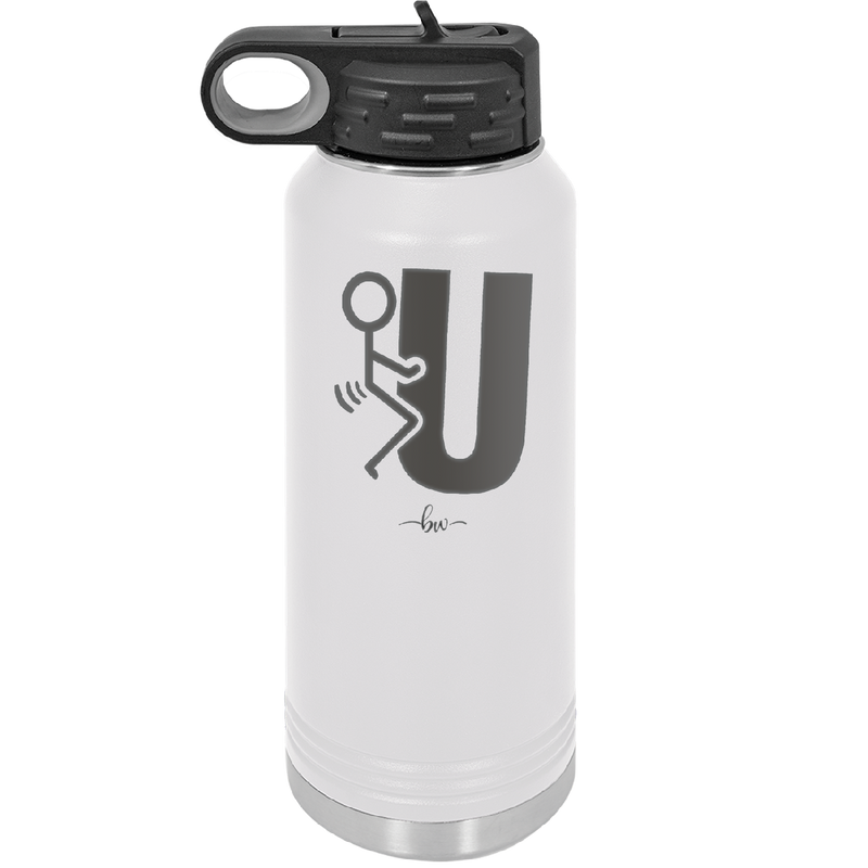 Fuck U Stick Figure - Laser Engraved Stainless Steel Drinkware - 2140 -