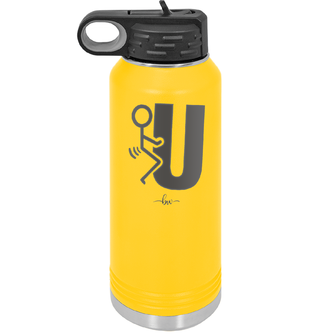 Fuck U Stick Figure - Laser Engraved Stainless Steel Drinkware - 2140 -