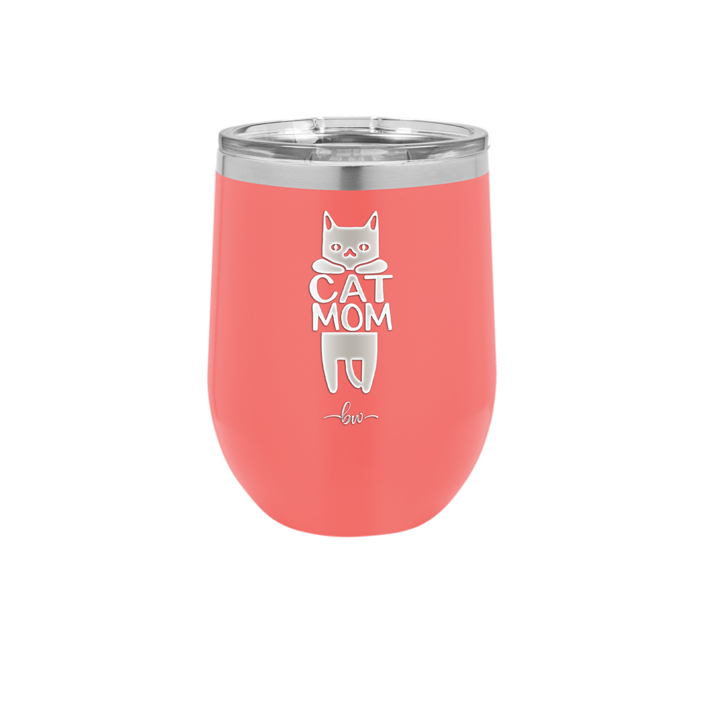 Cat Mom - Laser Engraved Stainless Steel Drinkware - 2183 -