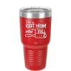 I'm a Cat Mom and This is How I Roll - Laser Engraved Stainless Steel Drinkware - 2184 -
