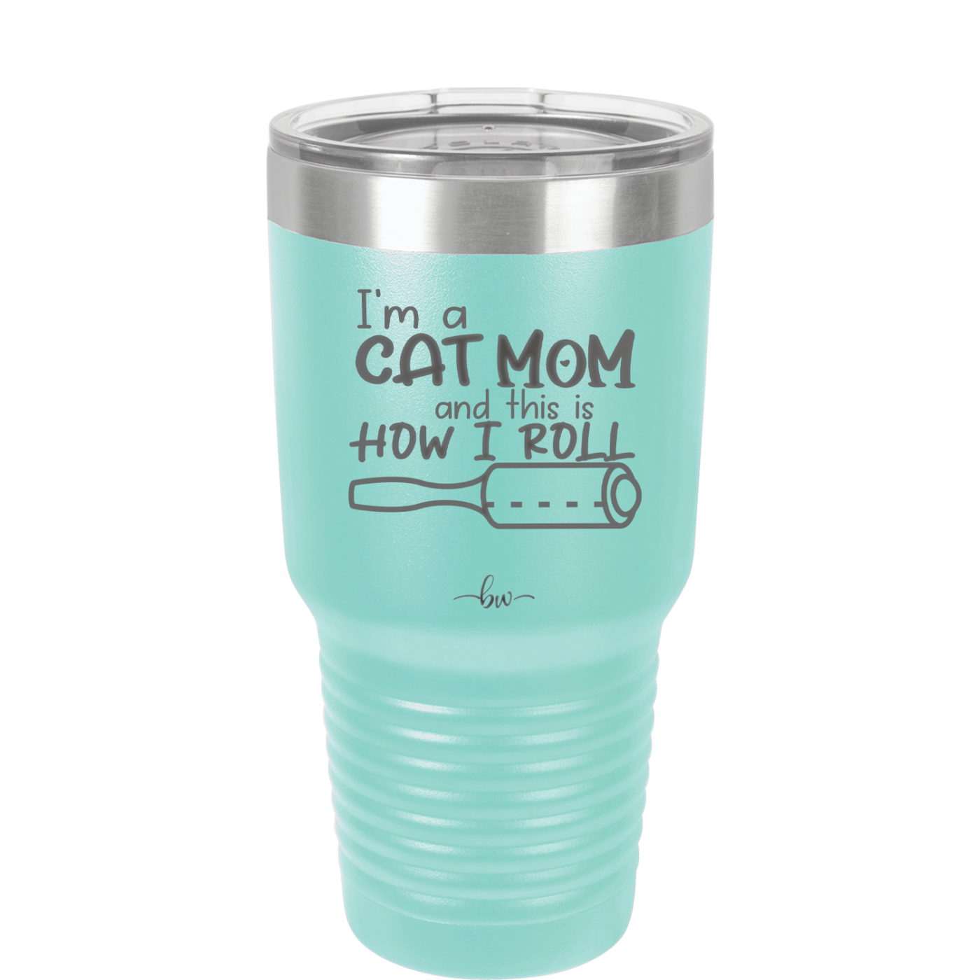 I'm a Cat Mom and This is How I Roll - Laser Engraved Stainless Steel Drinkware - 2184 -