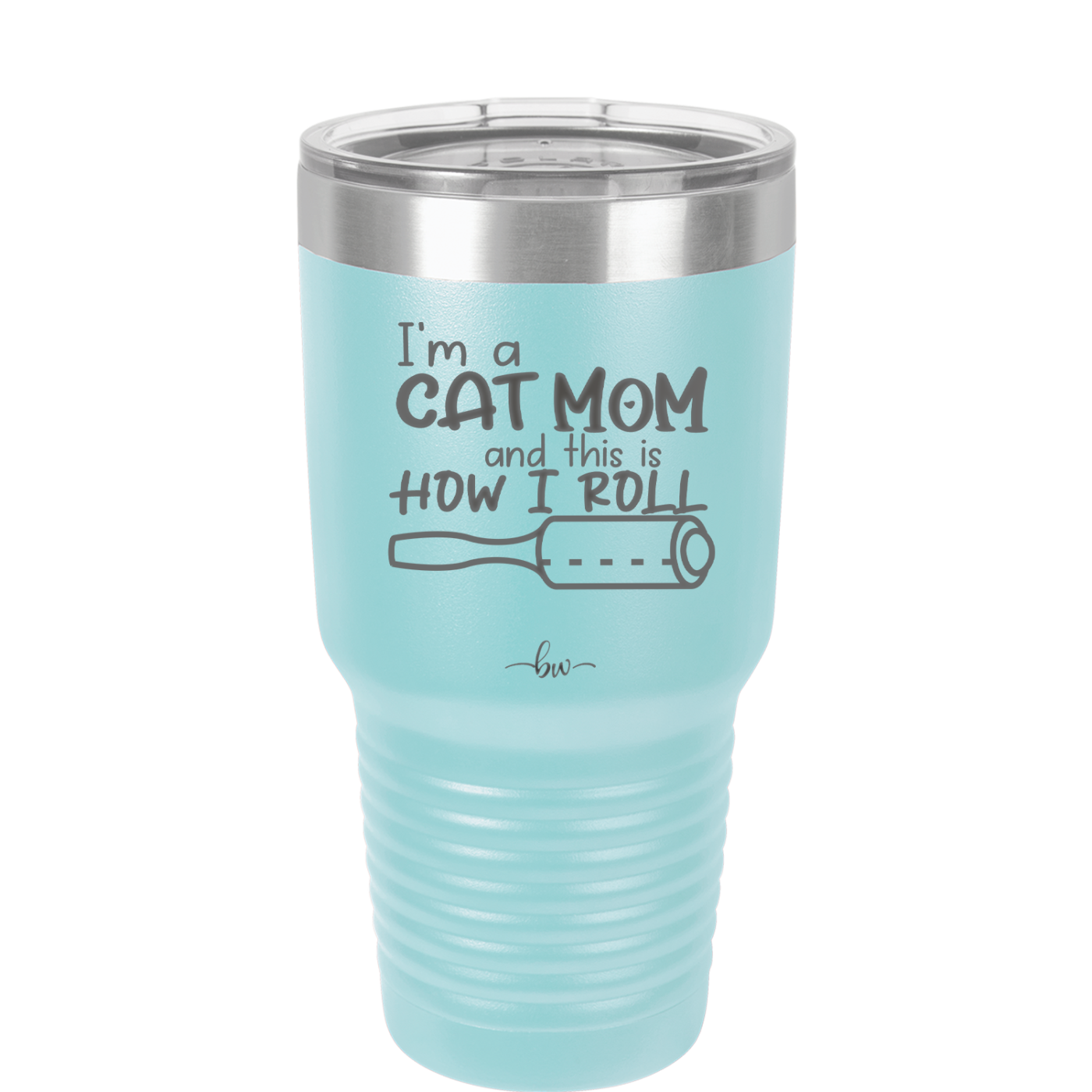 I'm a Cat Mom and This is How I Roll - Laser Engraved Stainless Steel Drinkware - 2184 -