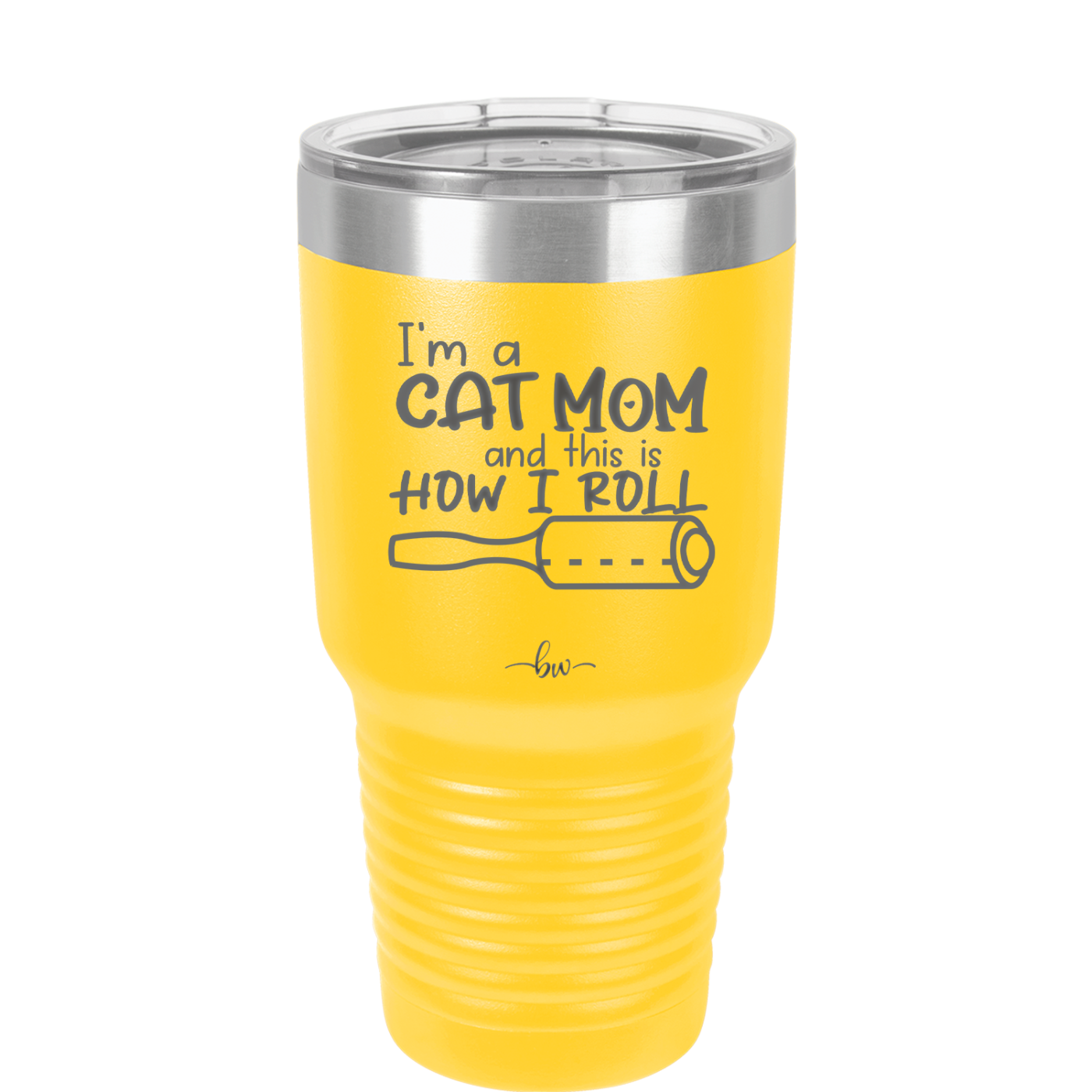 I'm a Cat Mom and This is How I Roll - Laser Engraved Stainless Steel Drinkware - 2184 -