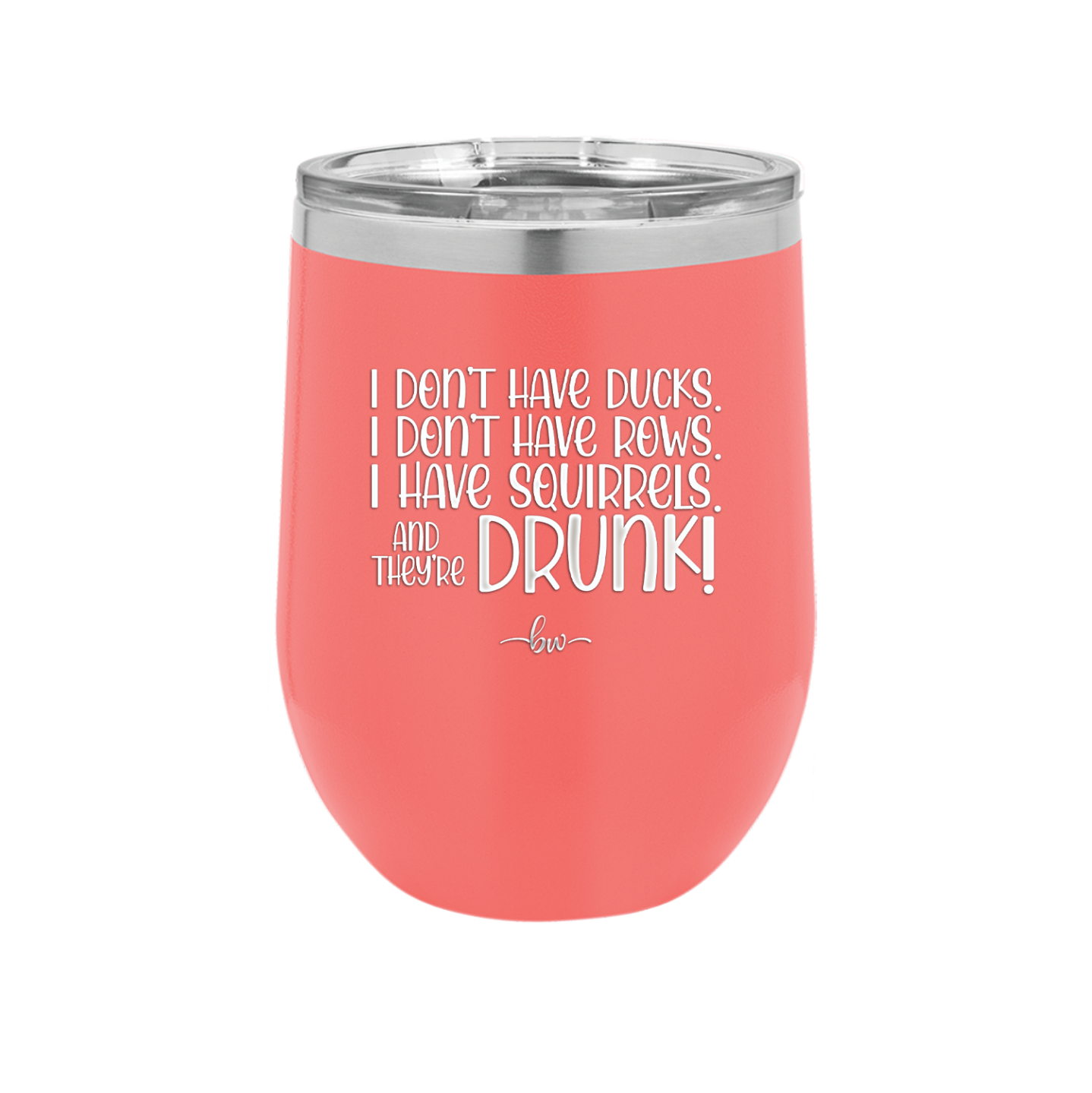 I Don't Have Ducks I Have Squirrels and they are Drunk - Laser Engraved Stainless Steel Drinkware - 2230 -