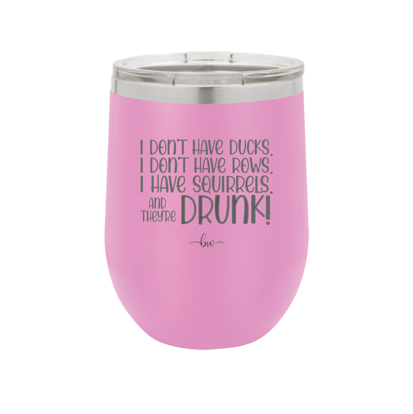 I Don't Have Ducks I Have Squirrels and they are Drunk - Laser Engraved Stainless Steel Drinkware - 2230 -