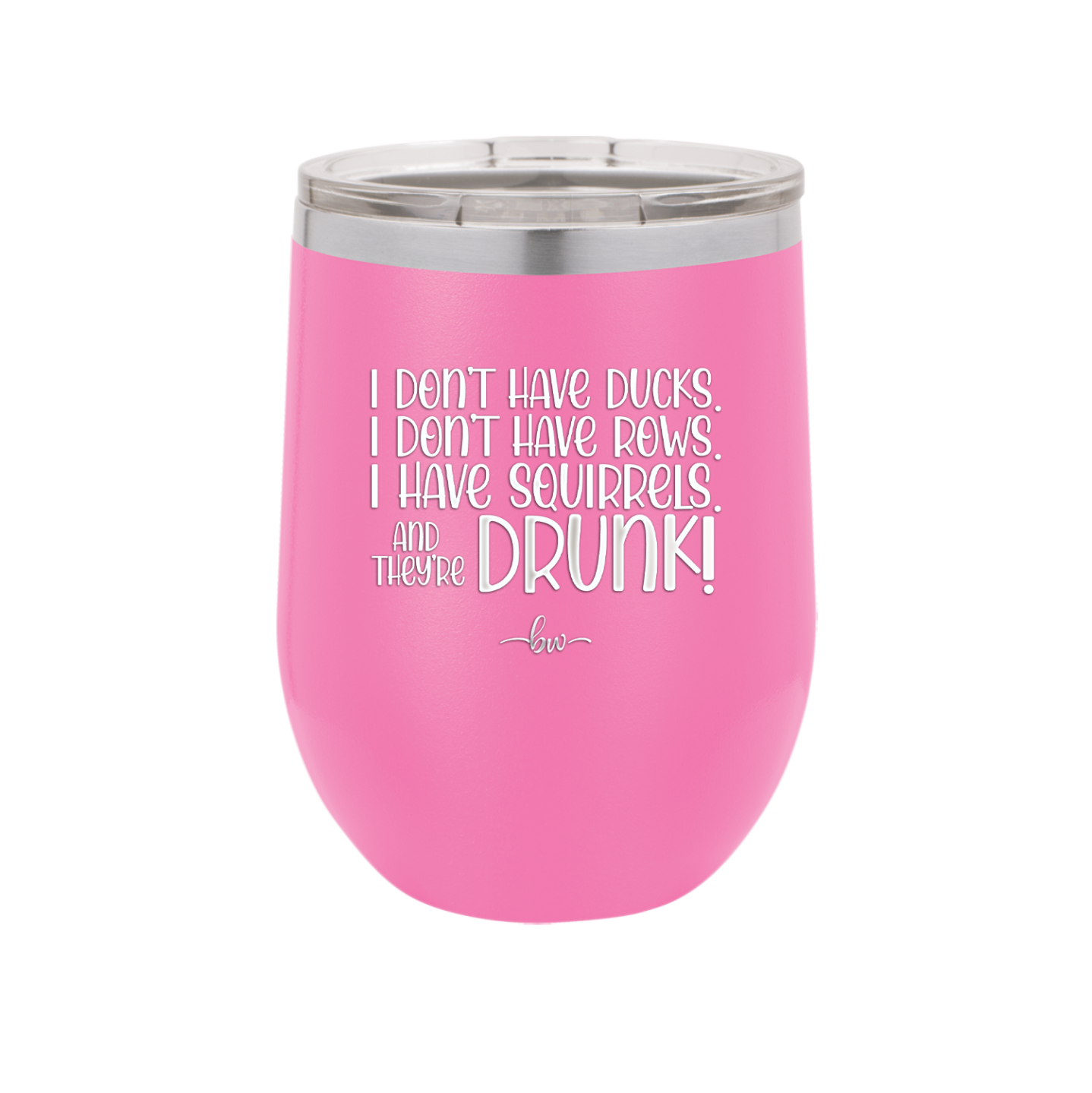 I Don't Have Ducks I Have Squirrels and they are Drunk - Laser Engraved Stainless Steel Drinkware - 2230 -