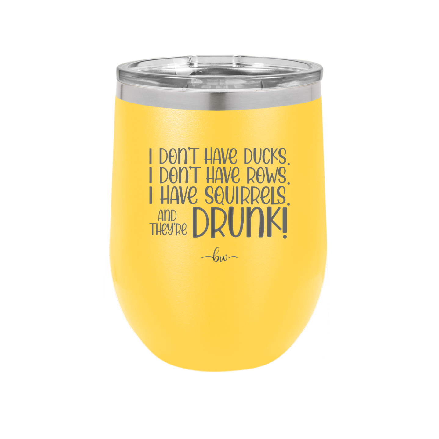 I Don't Have Ducks I Have Squirrels and they are Drunk - Laser Engraved Stainless Steel Drinkware - 2230 -