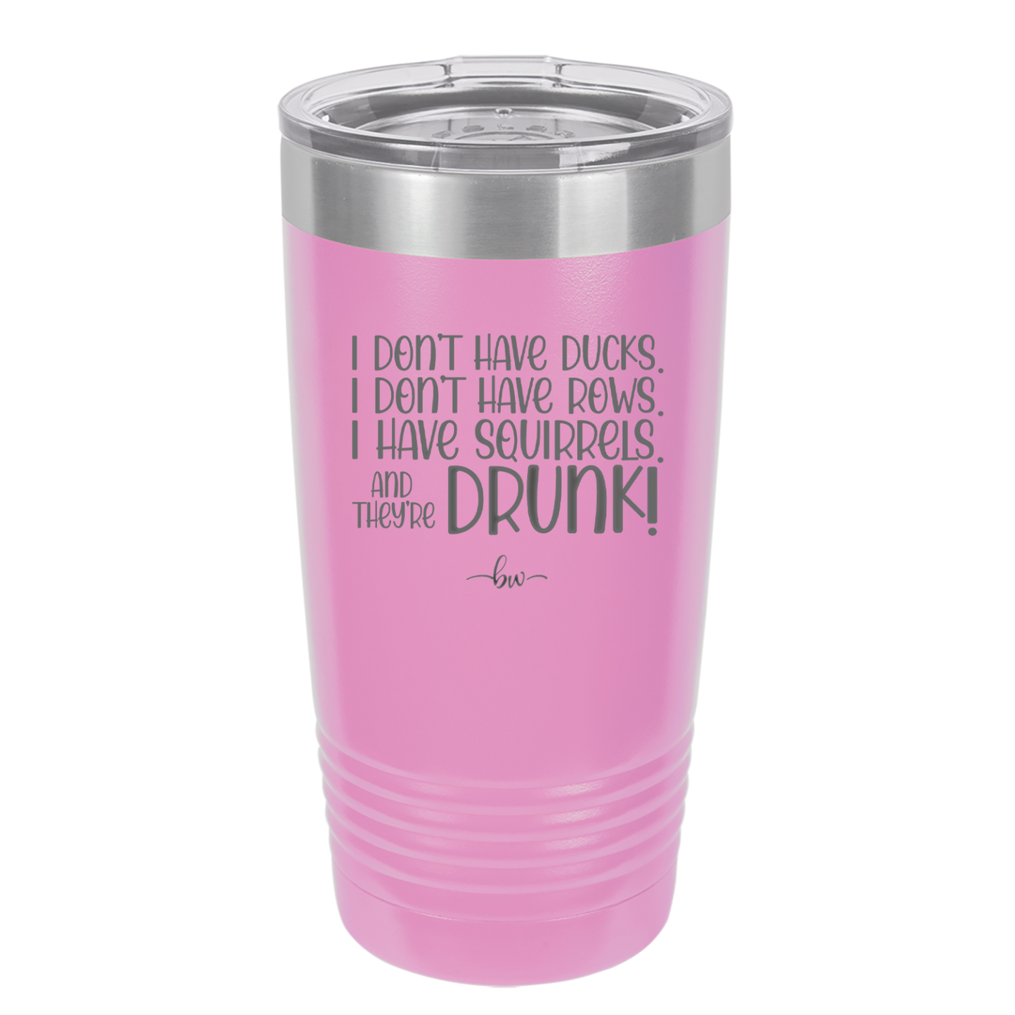 I Don't Have Ducks I Have Squirrels and they are Drunk - Laser Engraved Stainless Steel Drinkware - 2230 -