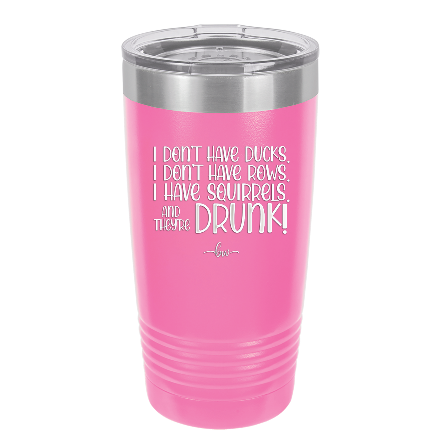 I Don't Have Ducks I Have Squirrels and they are Drunk - Laser Engraved Stainless Steel Drinkware - 2230 -