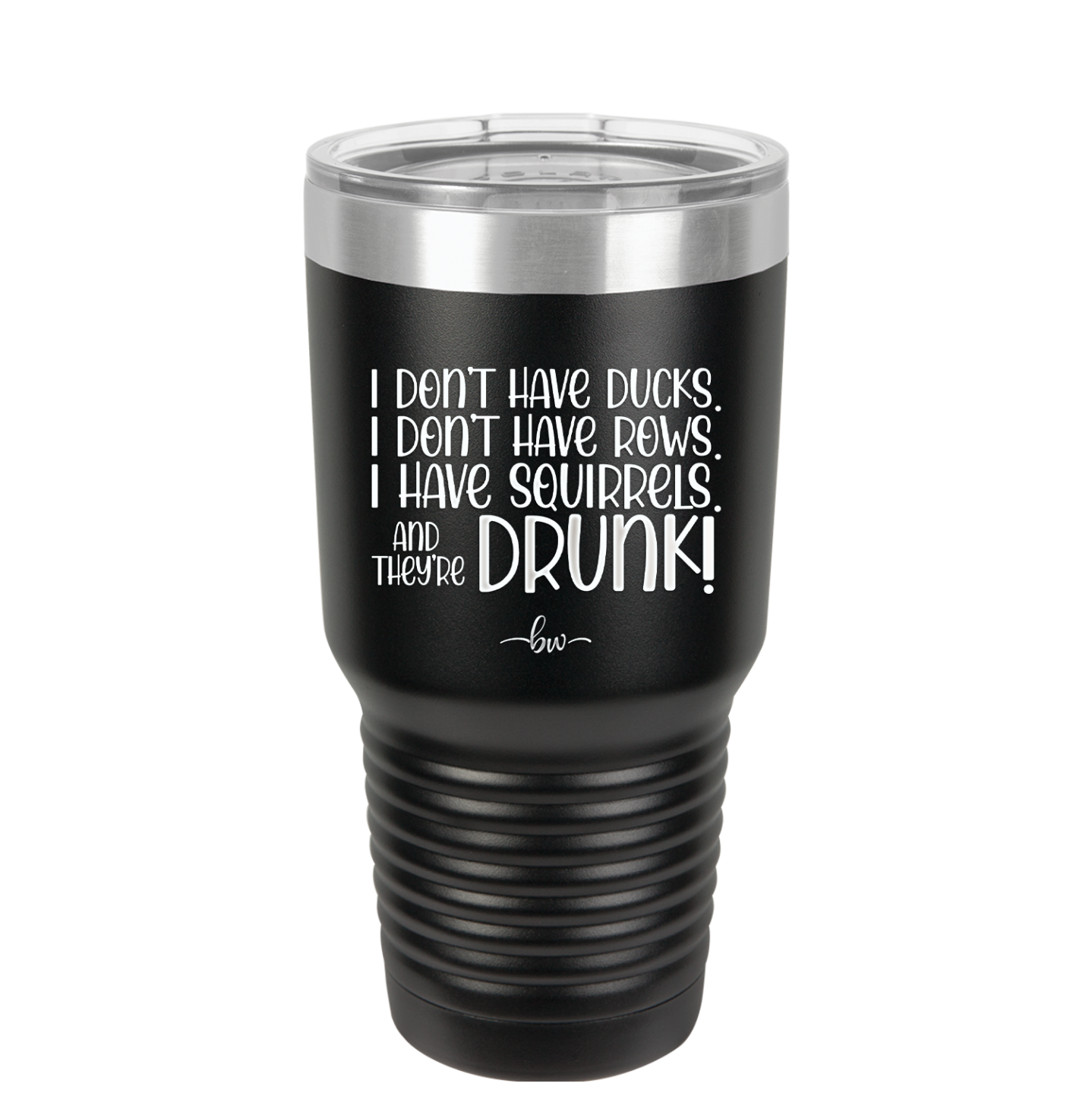 I Don't Have Ducks I Have Squirrels and they are Drunk - Laser Engraved Stainless Steel Drinkware - 2230 -