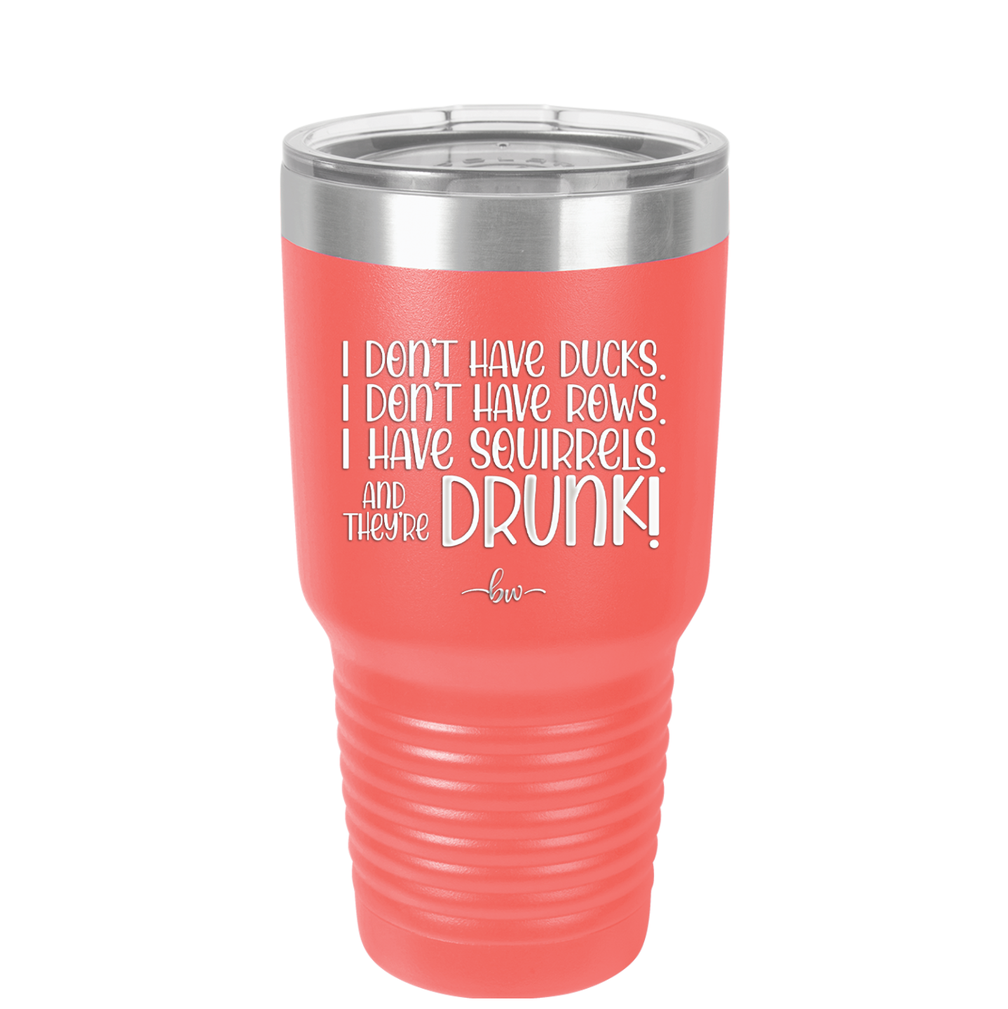 I Don't Have Ducks I Have Squirrels and they are Drunk - Laser Engraved Stainless Steel Drinkware - 2230 -