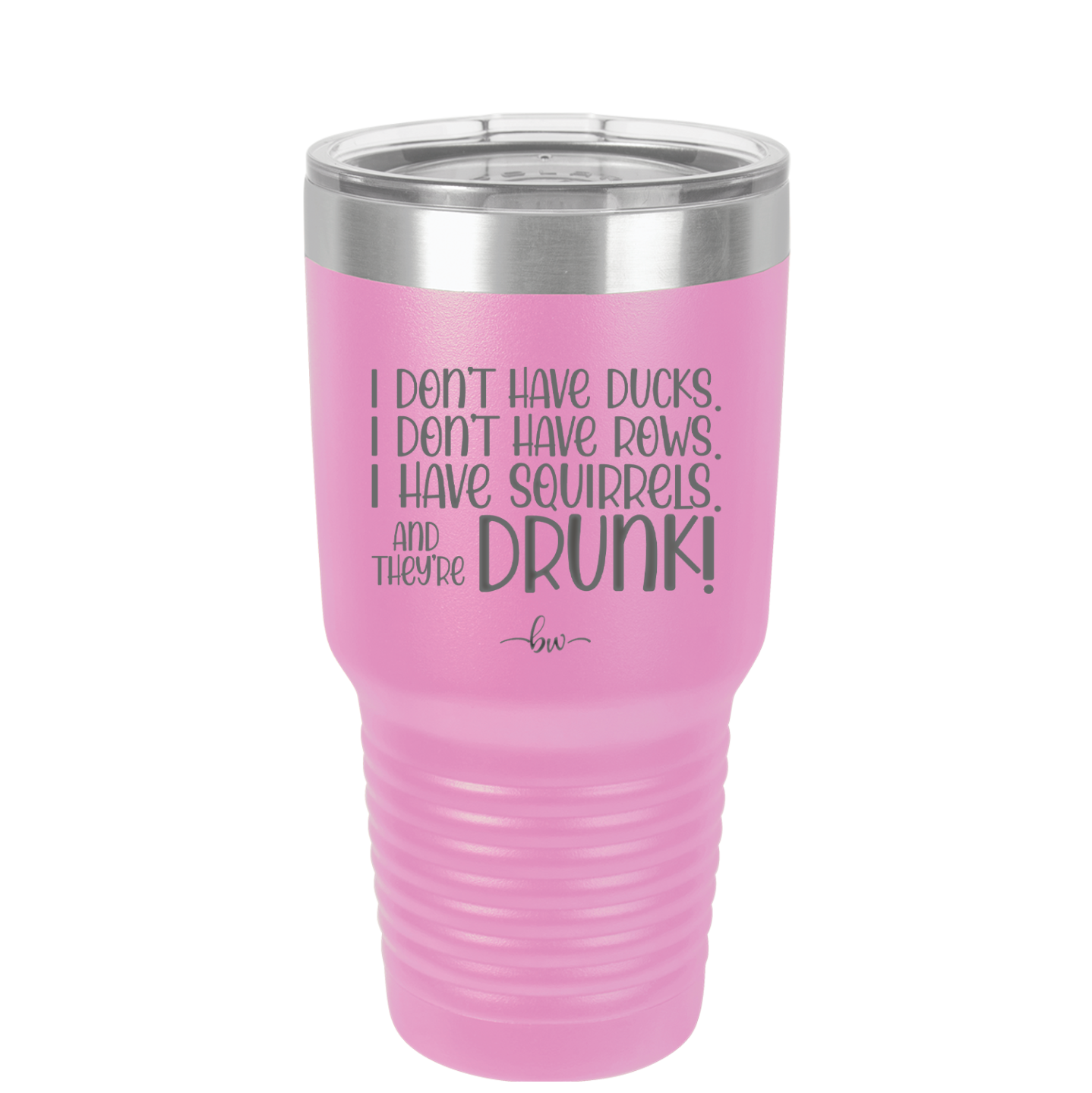 I Don't Have Ducks I Have Squirrels and they are Drunk - Laser Engraved Stainless Steel Drinkware - 2230 -