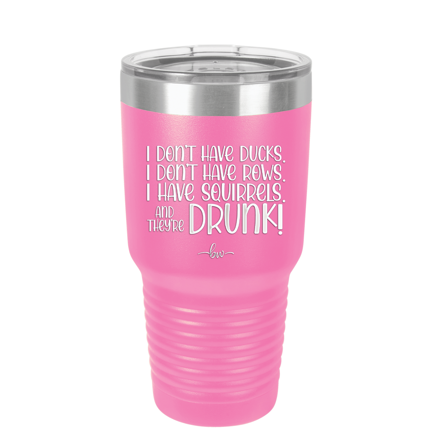 I Don't Have Ducks I Have Squirrels and they are Drunk - Laser Engraved Stainless Steel Drinkware - 2230 -