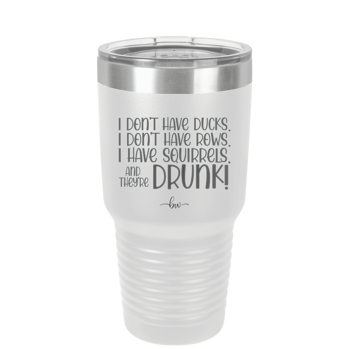 I Don't Have Ducks I Have Squirrels and they are Drunk - Laser Engraved Stainless Steel Drinkware - 2230 -