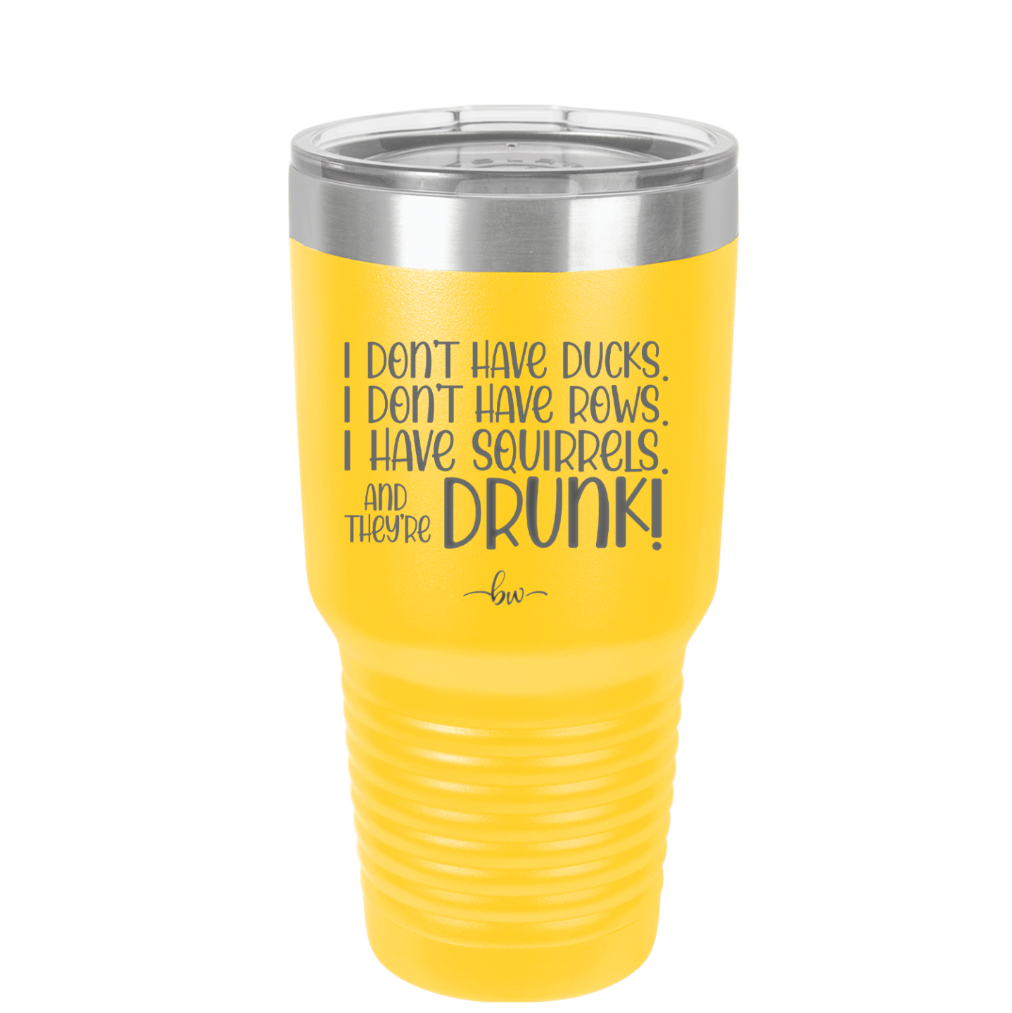 I Don't Have Ducks I Have Squirrels and they are Drunk - Laser Engraved Stainless Steel Drinkware - 2230 -