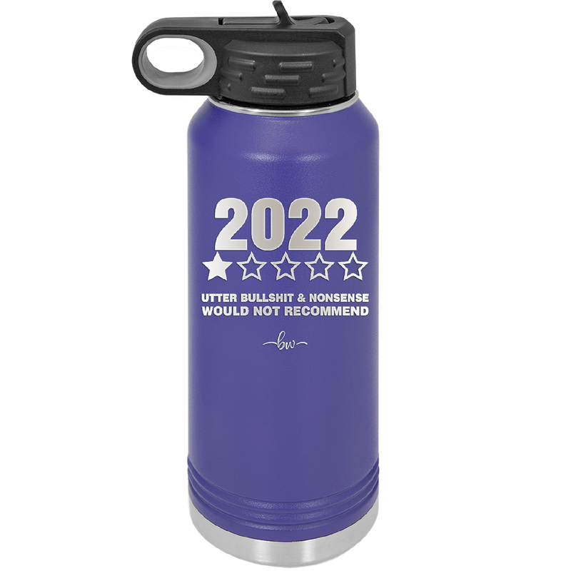 32 oz water bottle 2022 utter bullshitt and nonsense would not recommend-- Purple