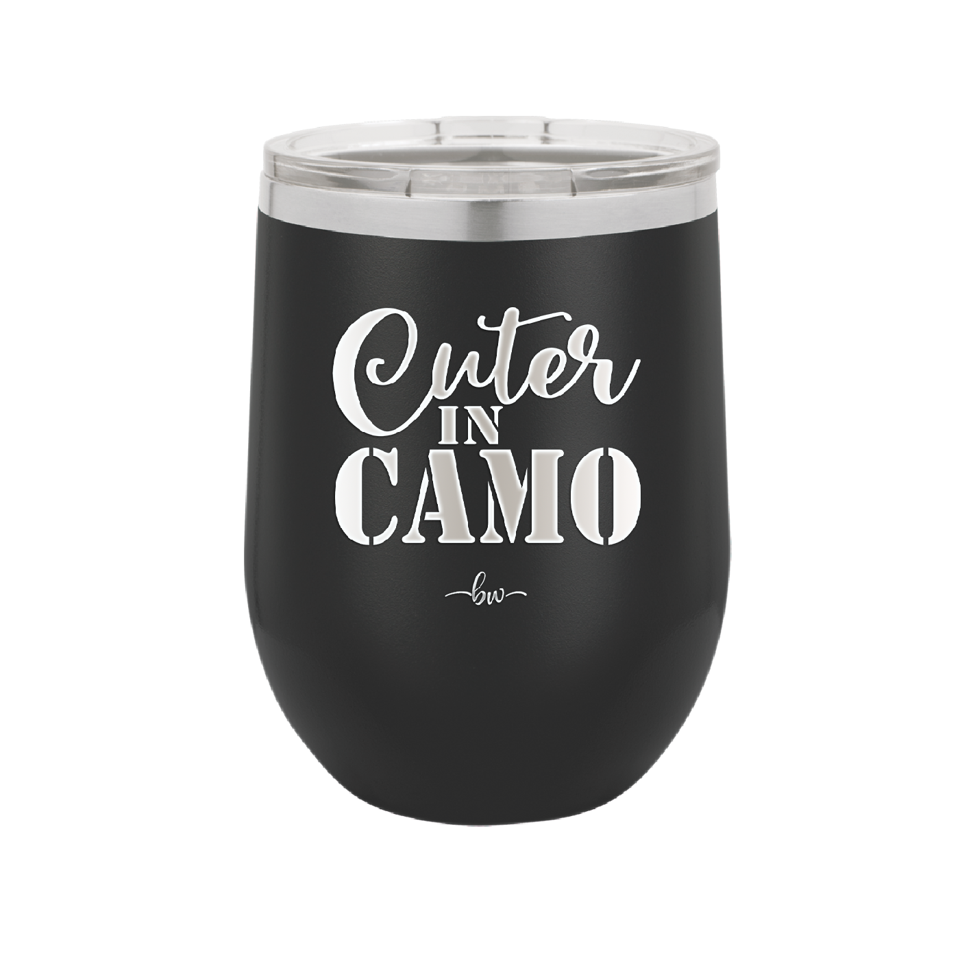 Cuter in Camo - Laser Engraved Stainless Steel Drinkware - 2243 -
