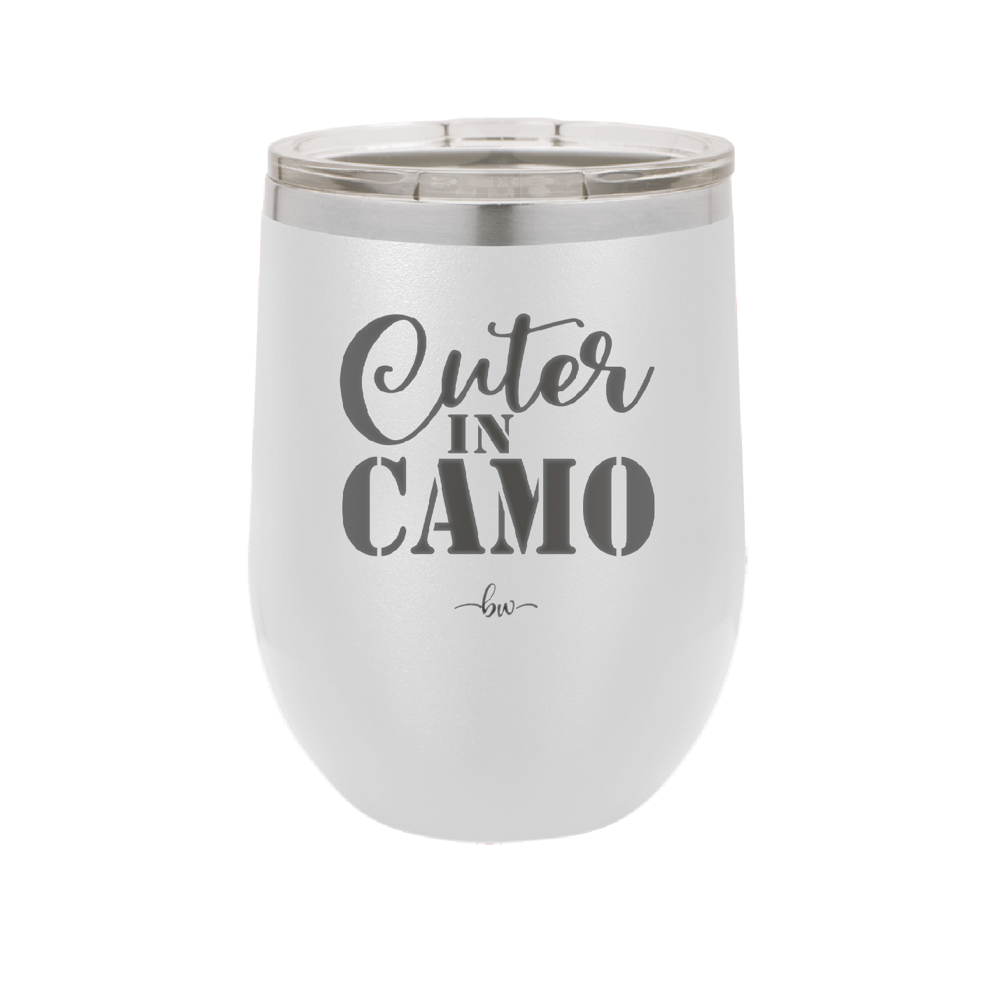 Cuter in Camo - Laser Engraved Stainless Steel Drinkware - 2243 -