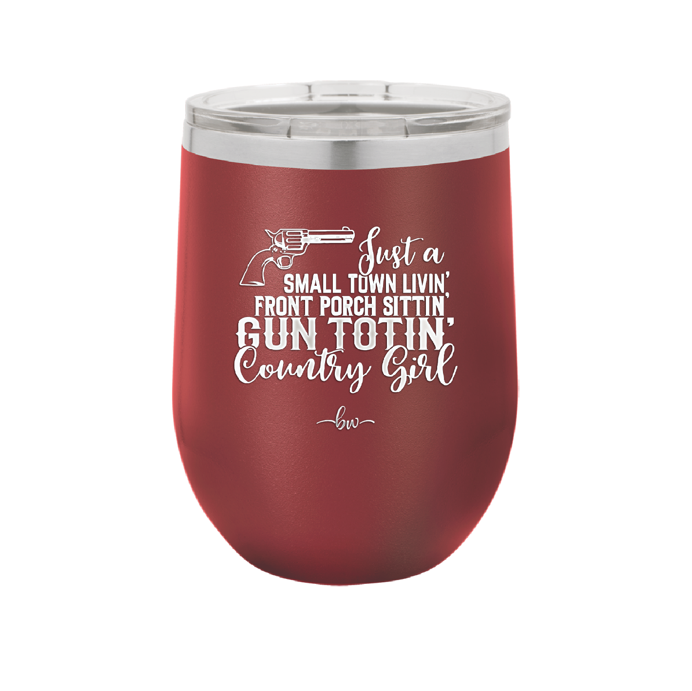 Small Town Livin Front Porch Sittin Gun Totin Country Girl - Laser Engraved Stainless Steel Drinkware - 2257 -