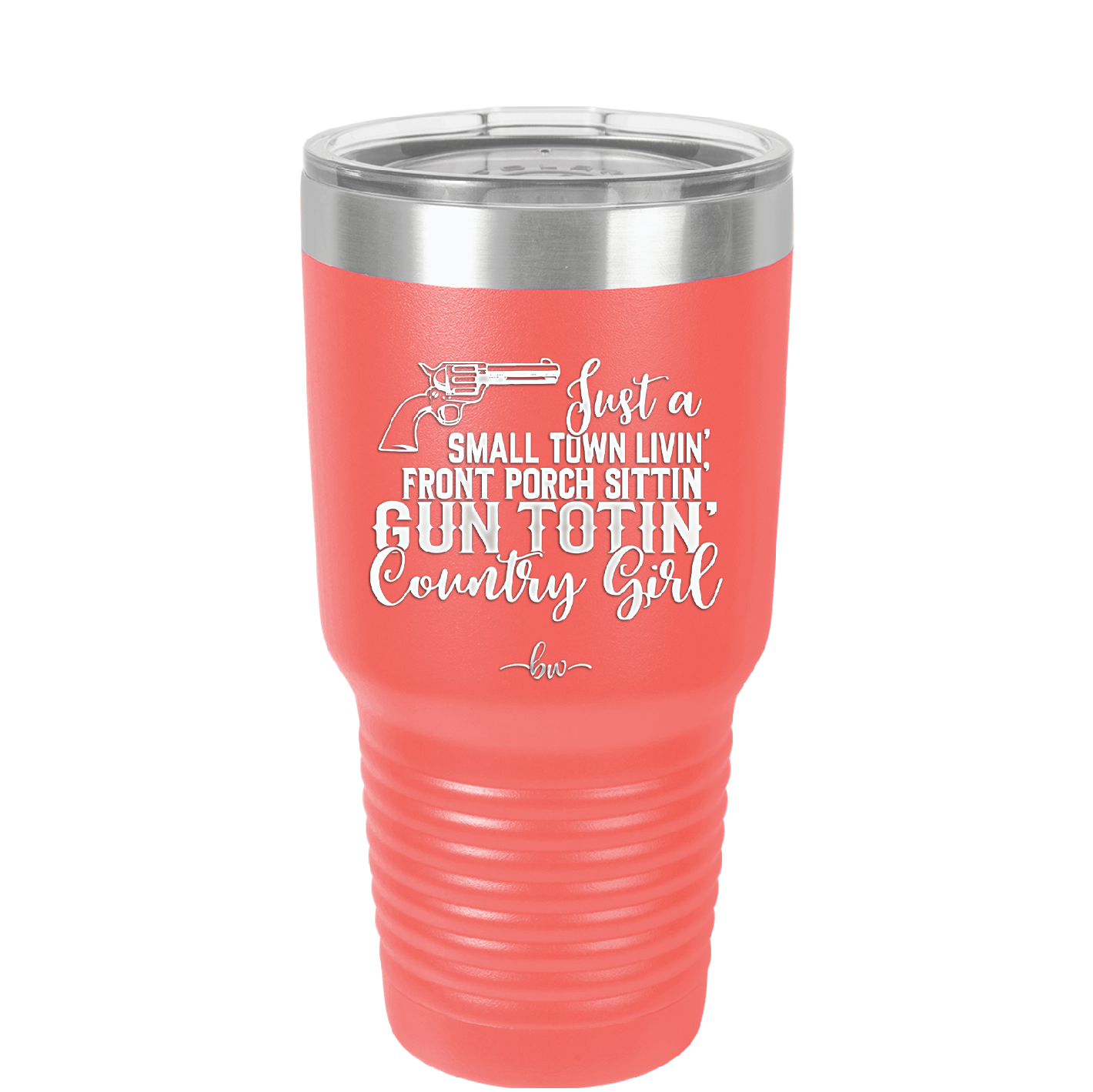 Small Town Livin Front Porch Sittin Gun Totin Country Girl - Laser Engraved Stainless Steel Drinkware - 2257 -