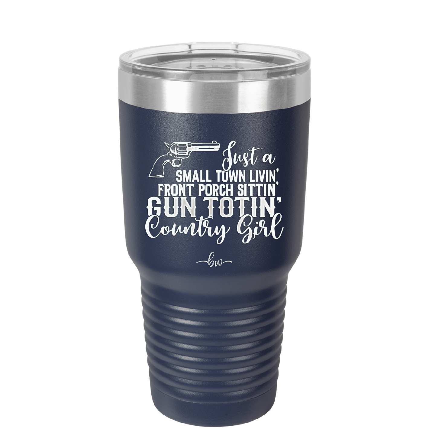 Small Town Livin Front Porch Sittin Gun Totin Country Girl - Laser Engraved Stainless Steel Drinkware - 2257 -
