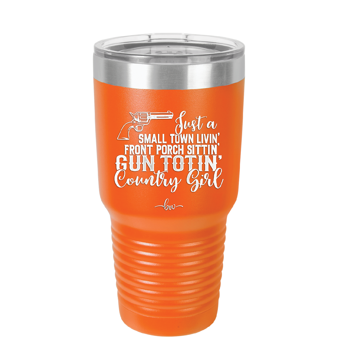 Small Town Livin Front Porch Sittin Gun Totin Country Girl - Laser Engraved Stainless Steel Drinkware - 2257 -