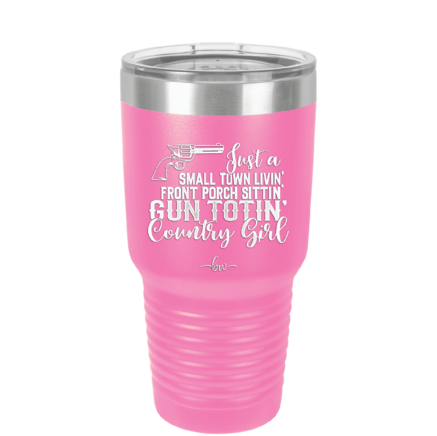 Small Town Livin Front Porch Sittin Gun Totin Country Girl - Laser Engraved Stainless Steel Drinkware - 2257 -