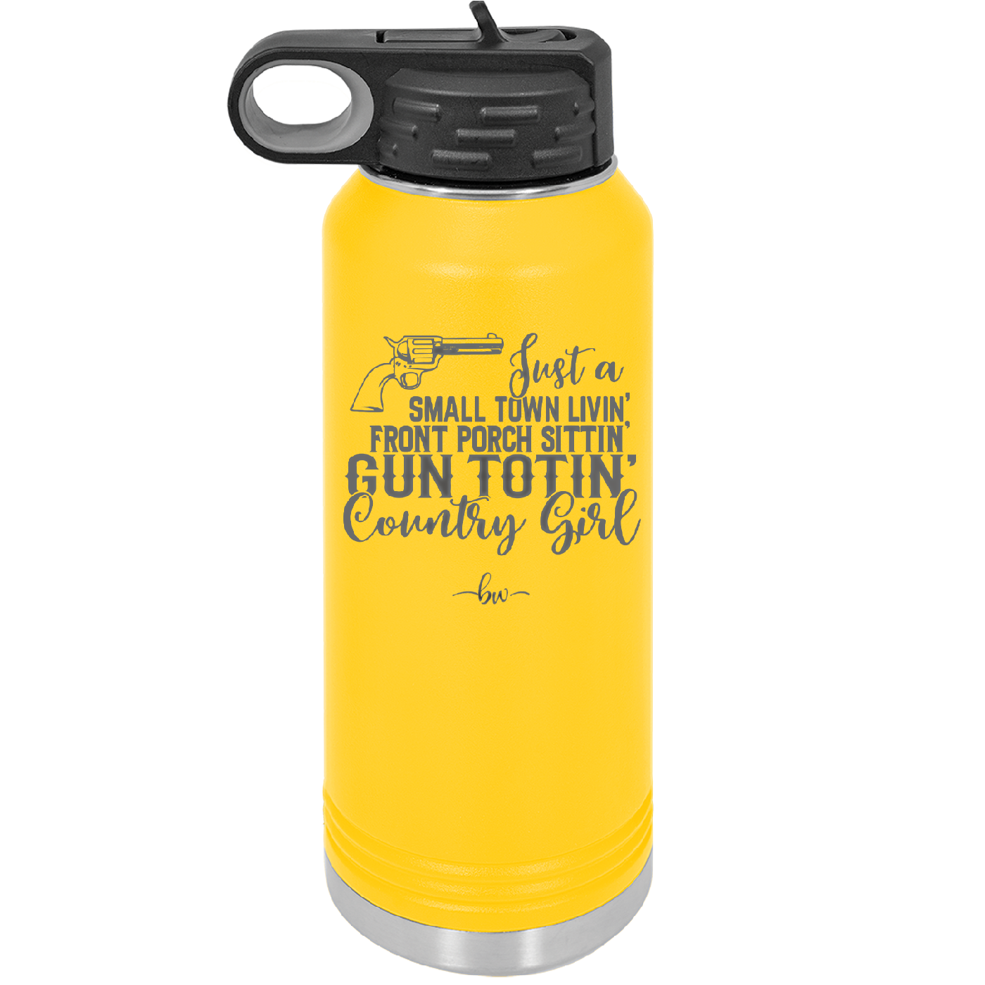 Small Town Livin Front Porch Sittin Gun Totin Country Girl - Laser Engraved Stainless Steel Drinkware - 2257 -