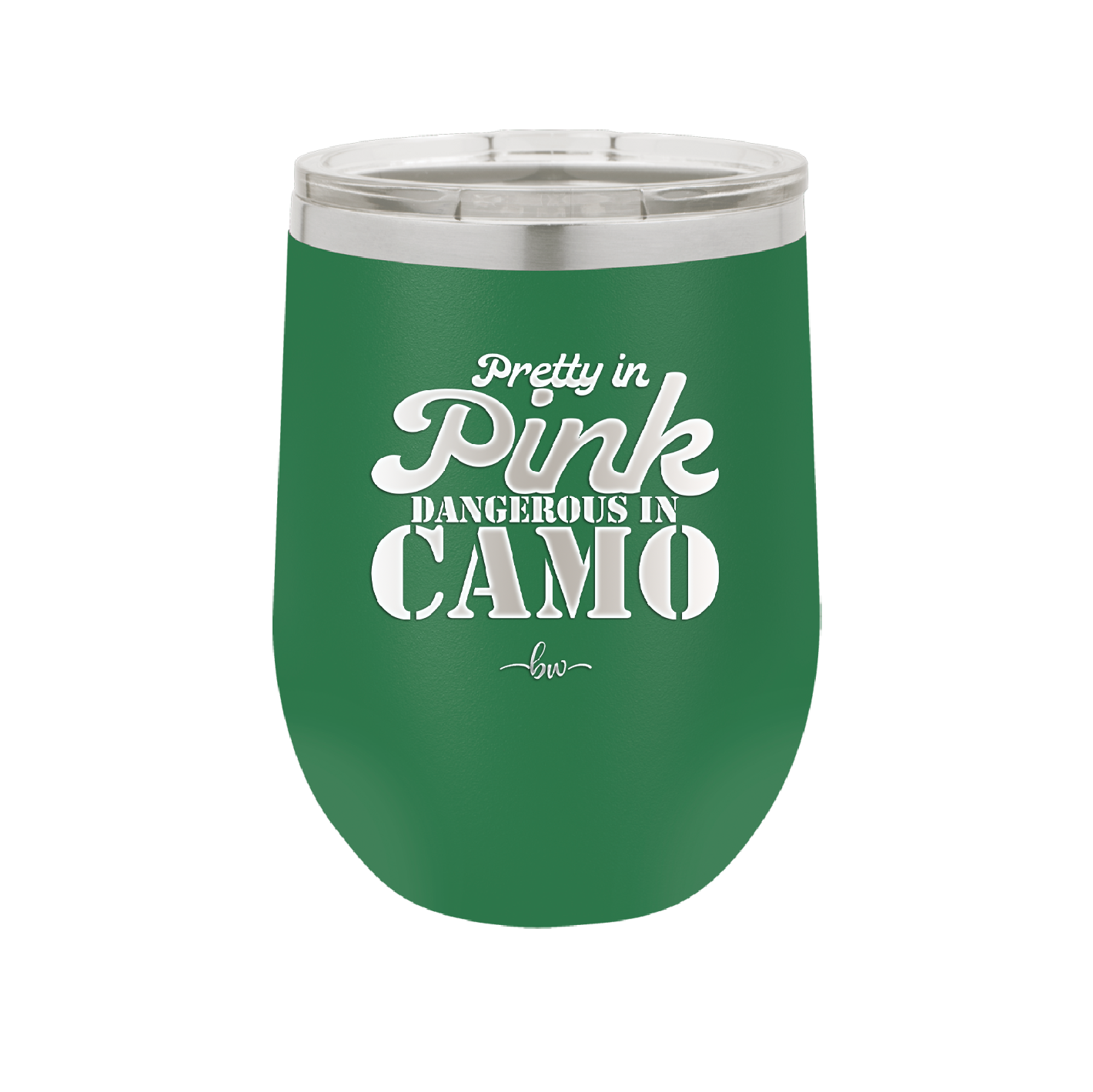 Pretty in Pink Dangerous in Camo - Laser Engraved Stainless Steel Drinkware - 2261 -