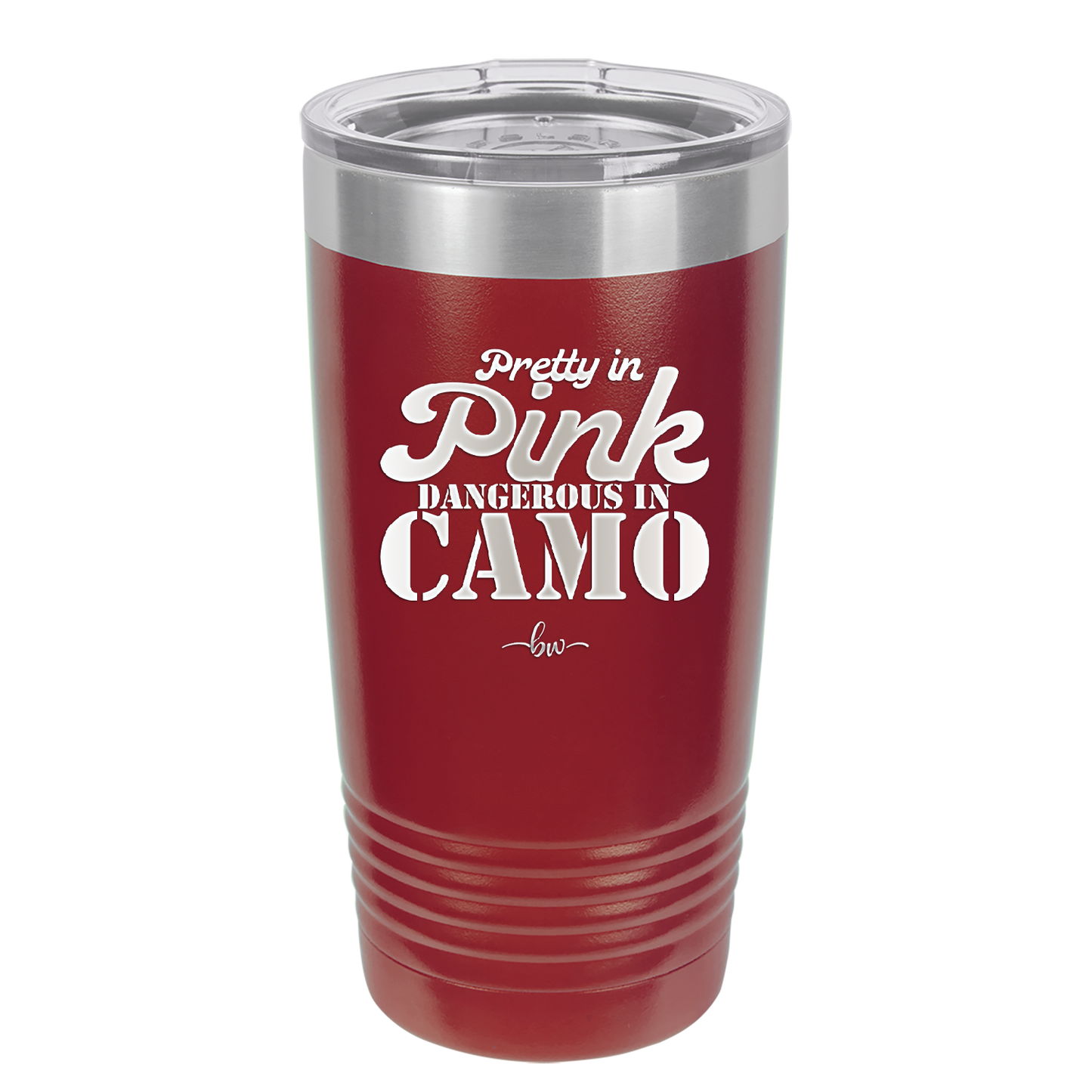 Pretty in Pink Dangerous in Camo - Laser Engraved Stainless Steel Drinkware - 2261 -