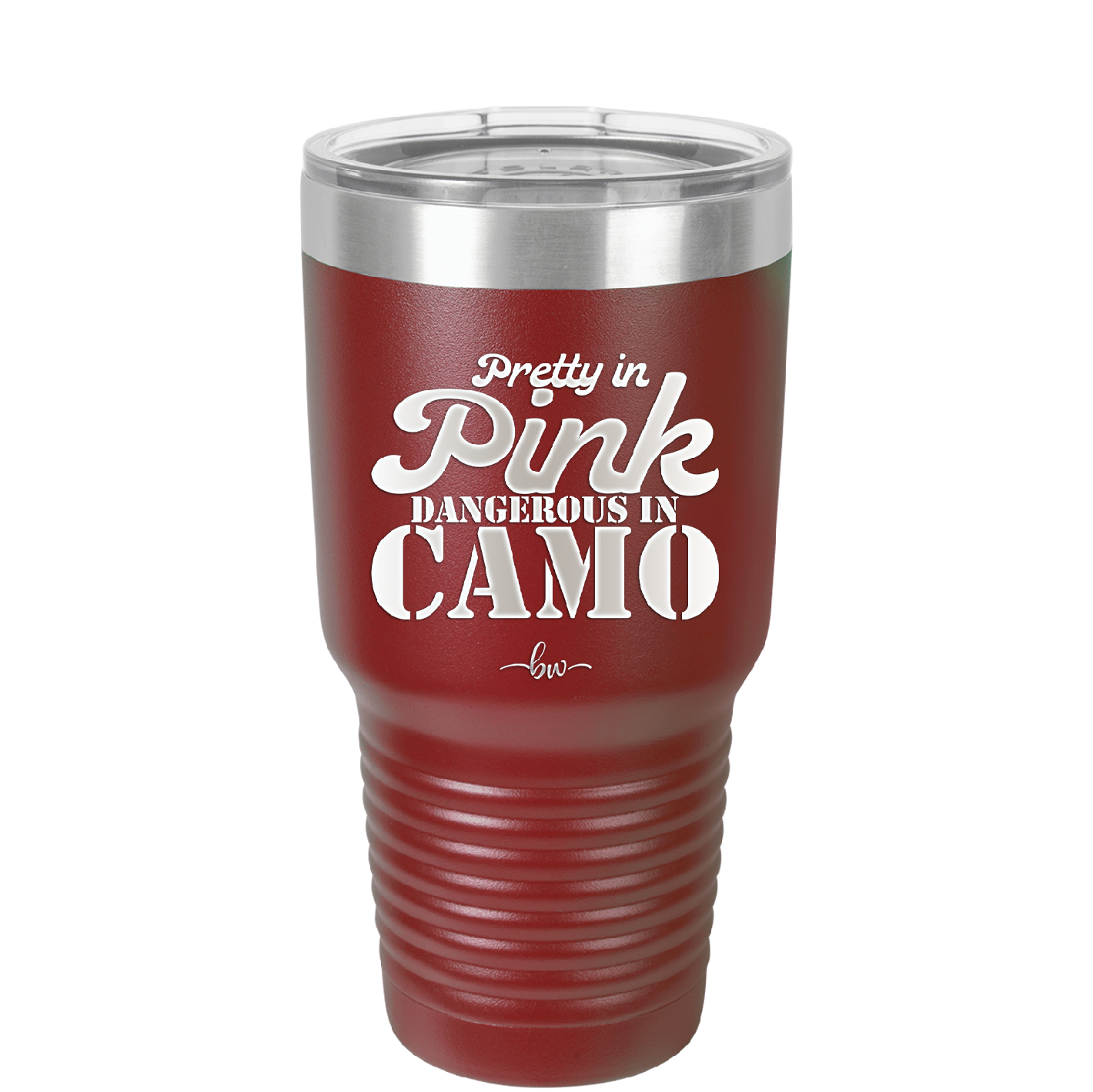 Pretty in Pink Dangerous in Camo - Laser Engraved Stainless Steel Drinkware - 2261 -