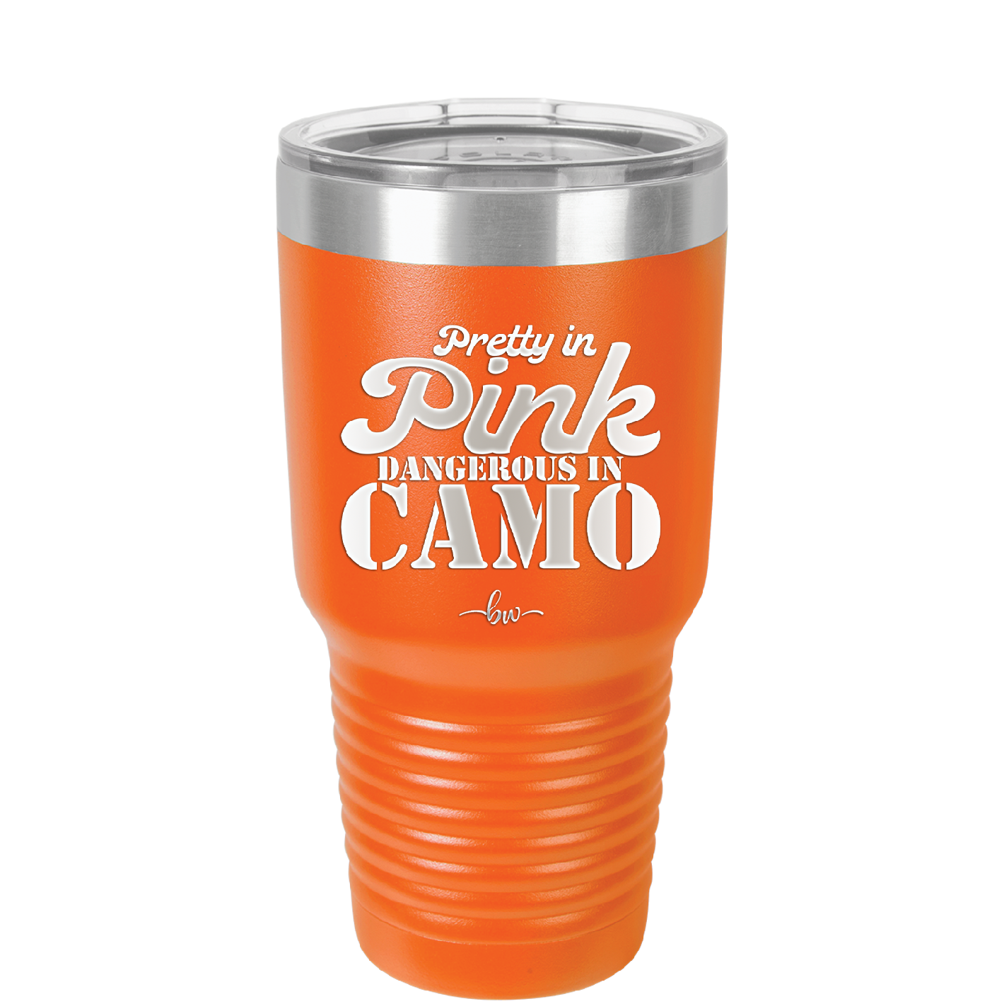 Pretty in Pink Dangerous in Camo - Laser Engraved Stainless Steel Drinkware - 2261 -