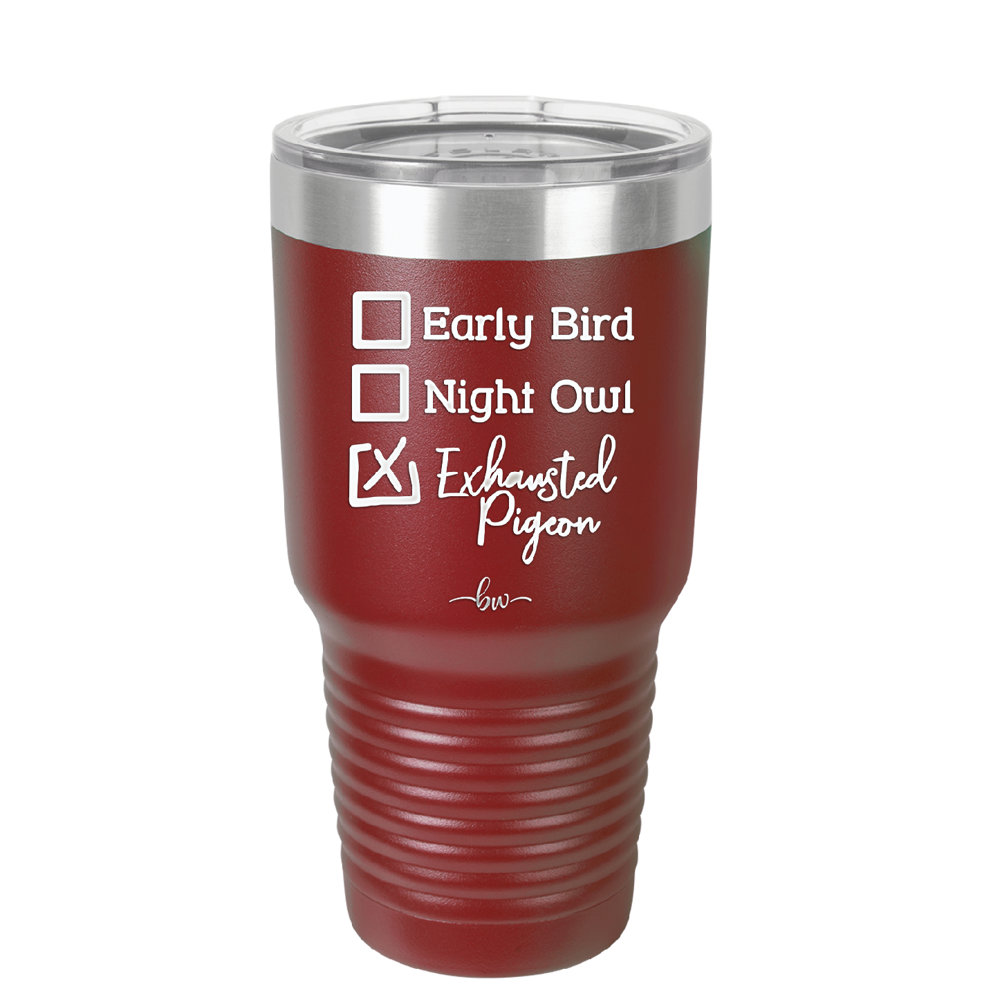 Exhausted Pigeon - Laser Engraved Stainless Steel Drinkware - 2287 -