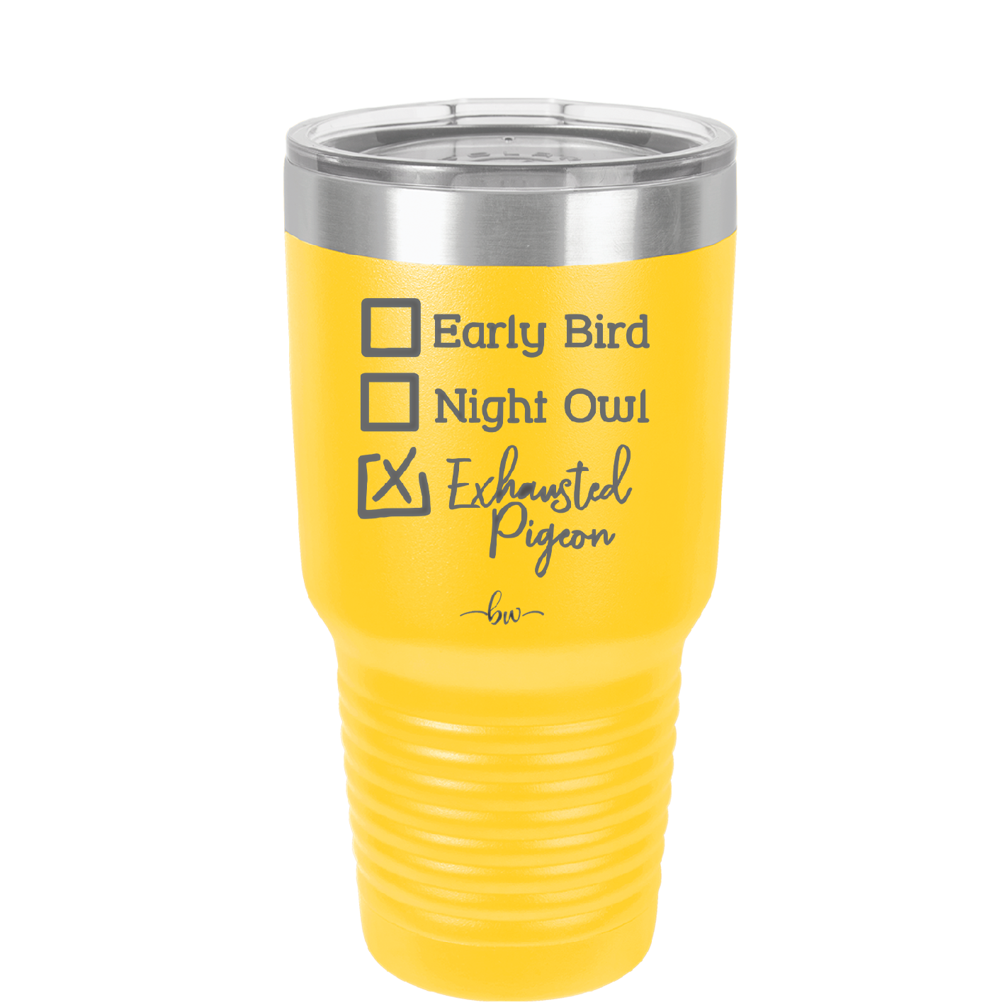 Exhausted Pigeon - Laser Engraved Stainless Steel Drinkware - 2287 -