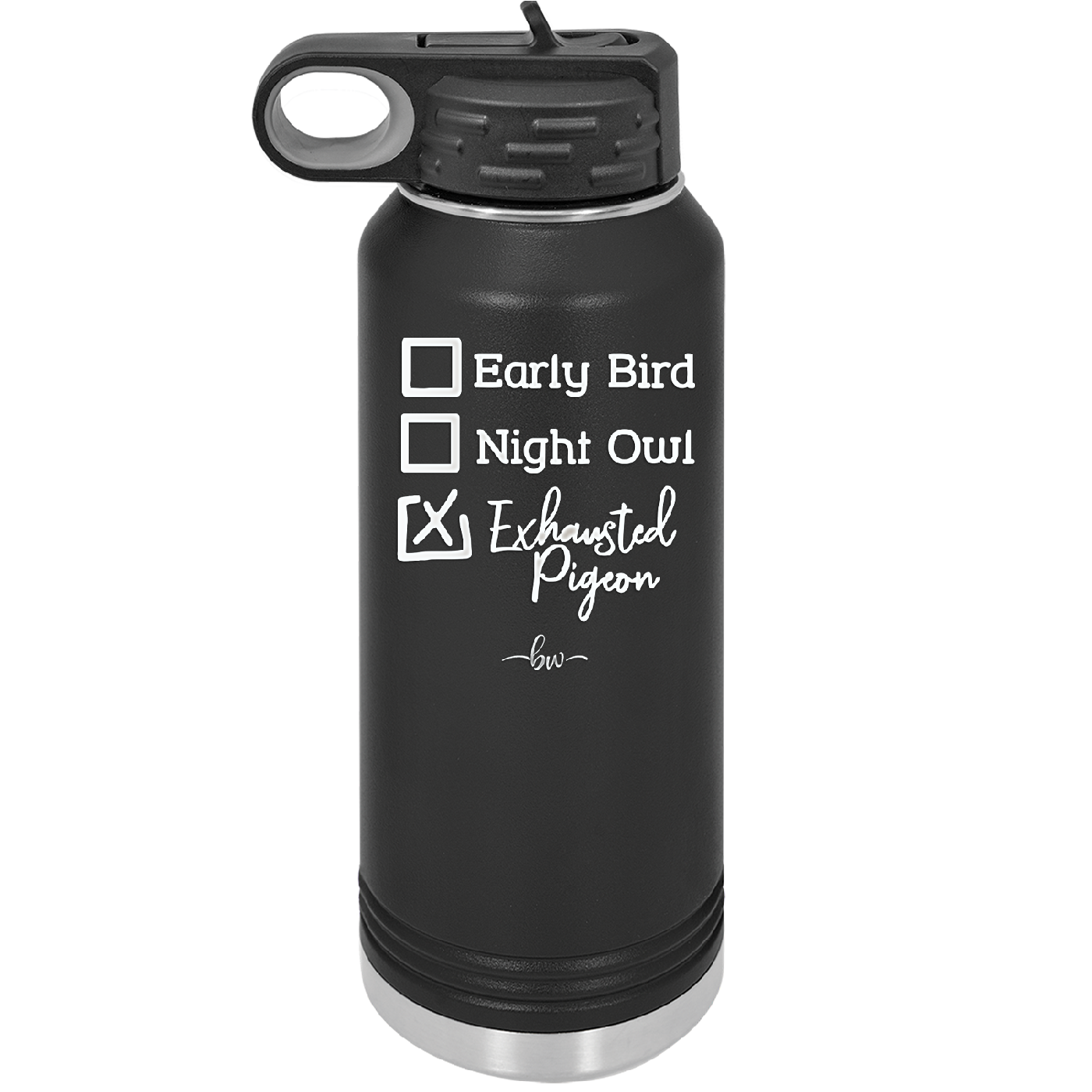 Exhausted Pigeon - Laser Engraved Stainless Steel Drinkware - 2287 -