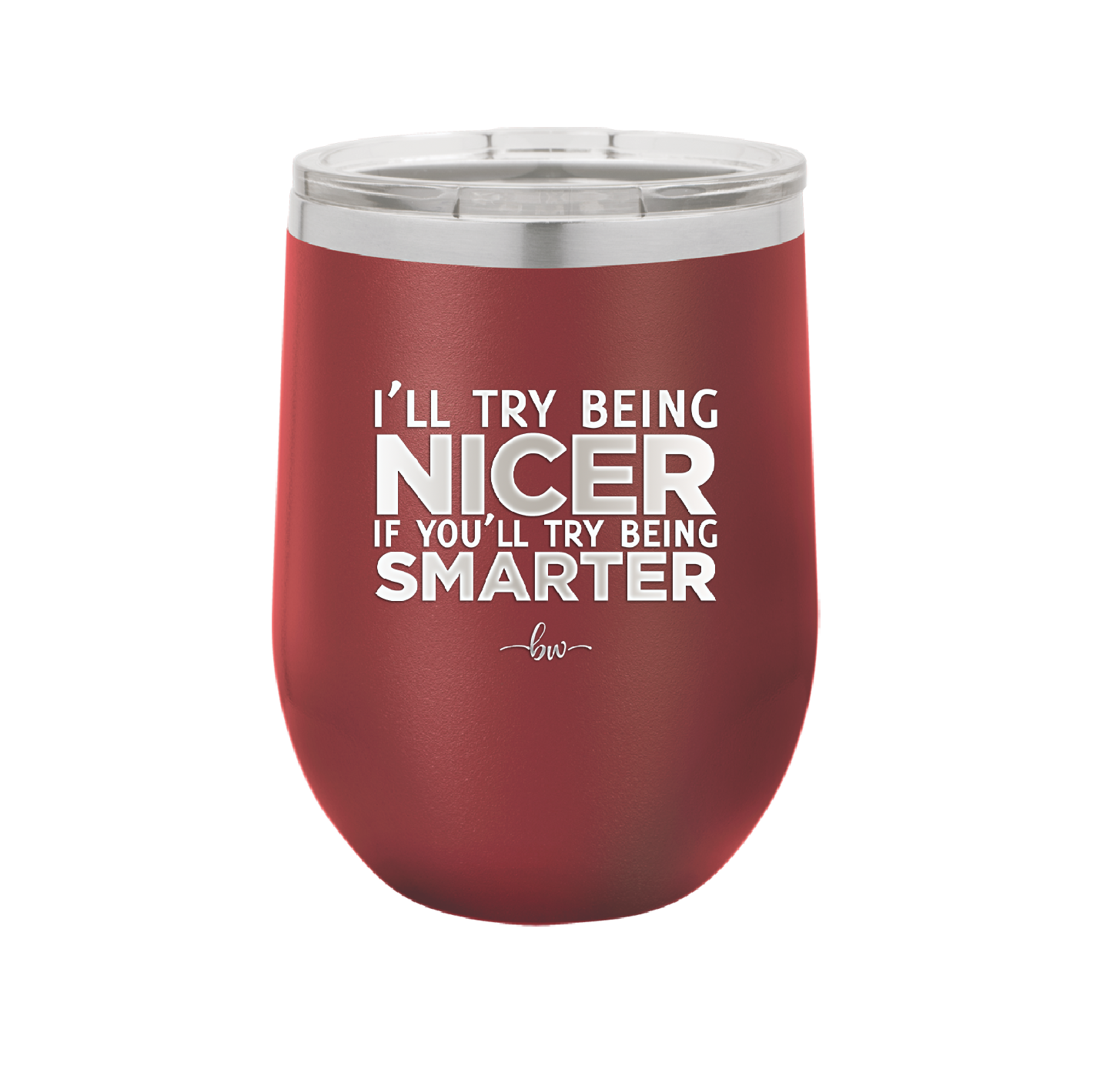 I'll Try Being Nicer if You'll Try Being Smarter - Laser Engraved Stainless Steel Drinkware - 2310 -
