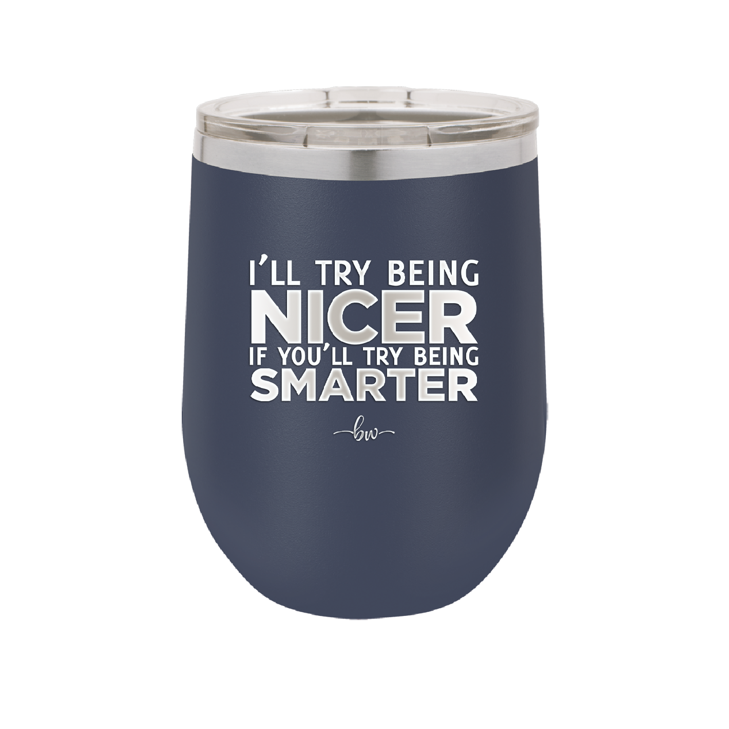 I'll Try Being Nicer if You'll Try Being Smarter - Laser Engraved Stainless Steel Drinkware - 2310 -