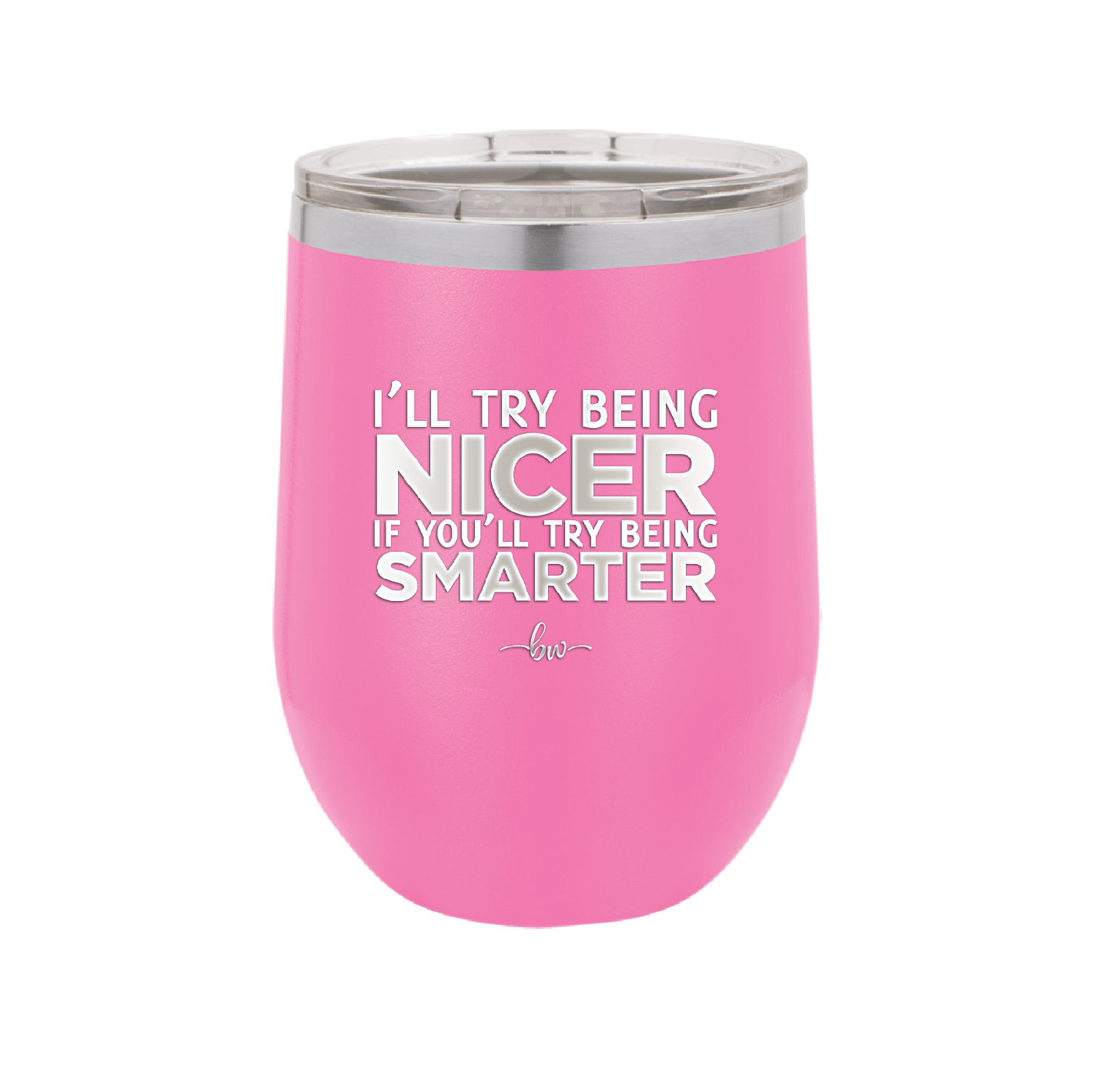 I'll Try Being Nicer if You'll Try Being Smarter - Laser Engraved Stainless Steel Drinkware - 2310 -