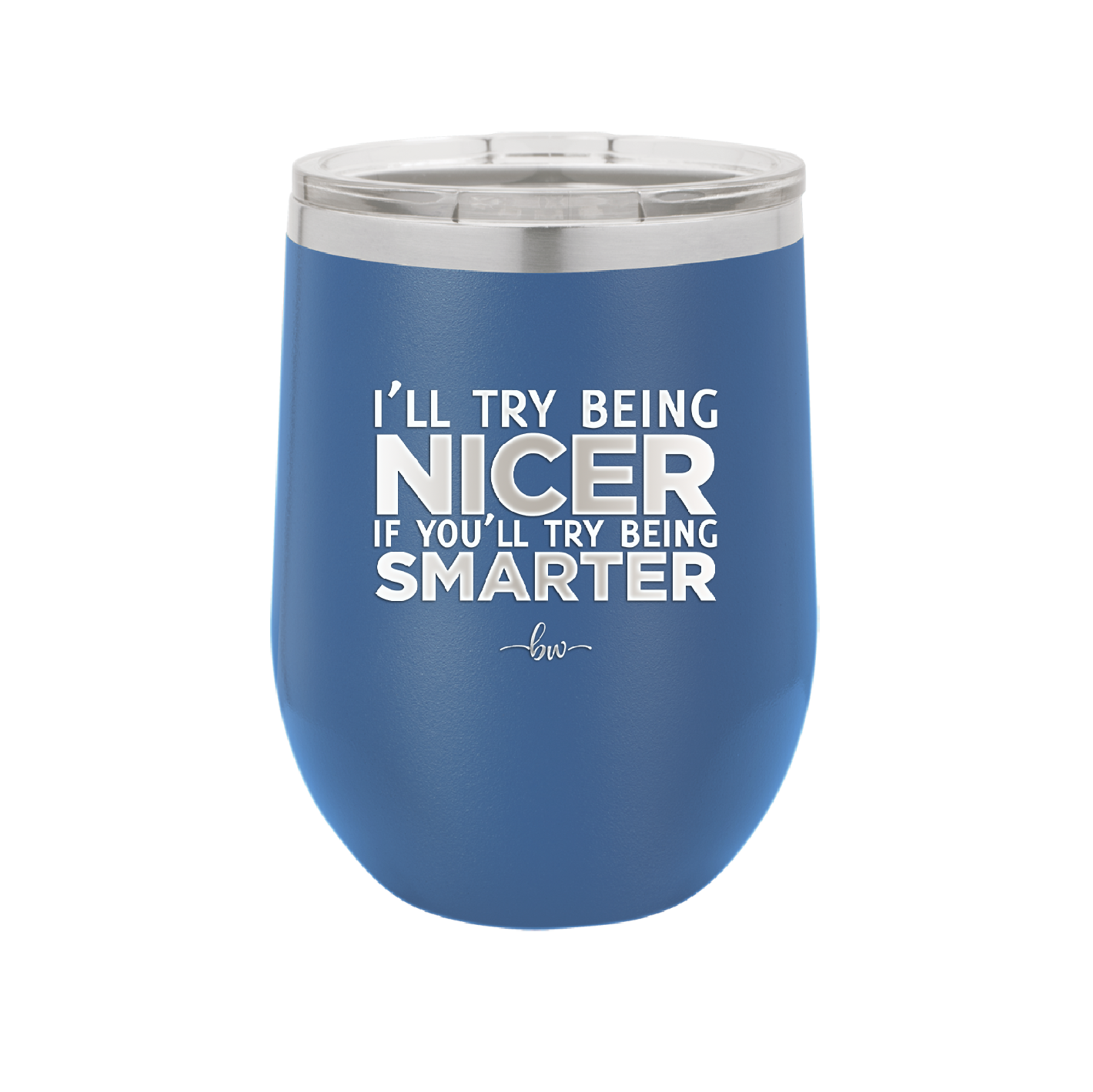 I'll Try Being Nicer if You'll Try Being Smarter - Laser Engraved Stainless Steel Drinkware - 2310 -