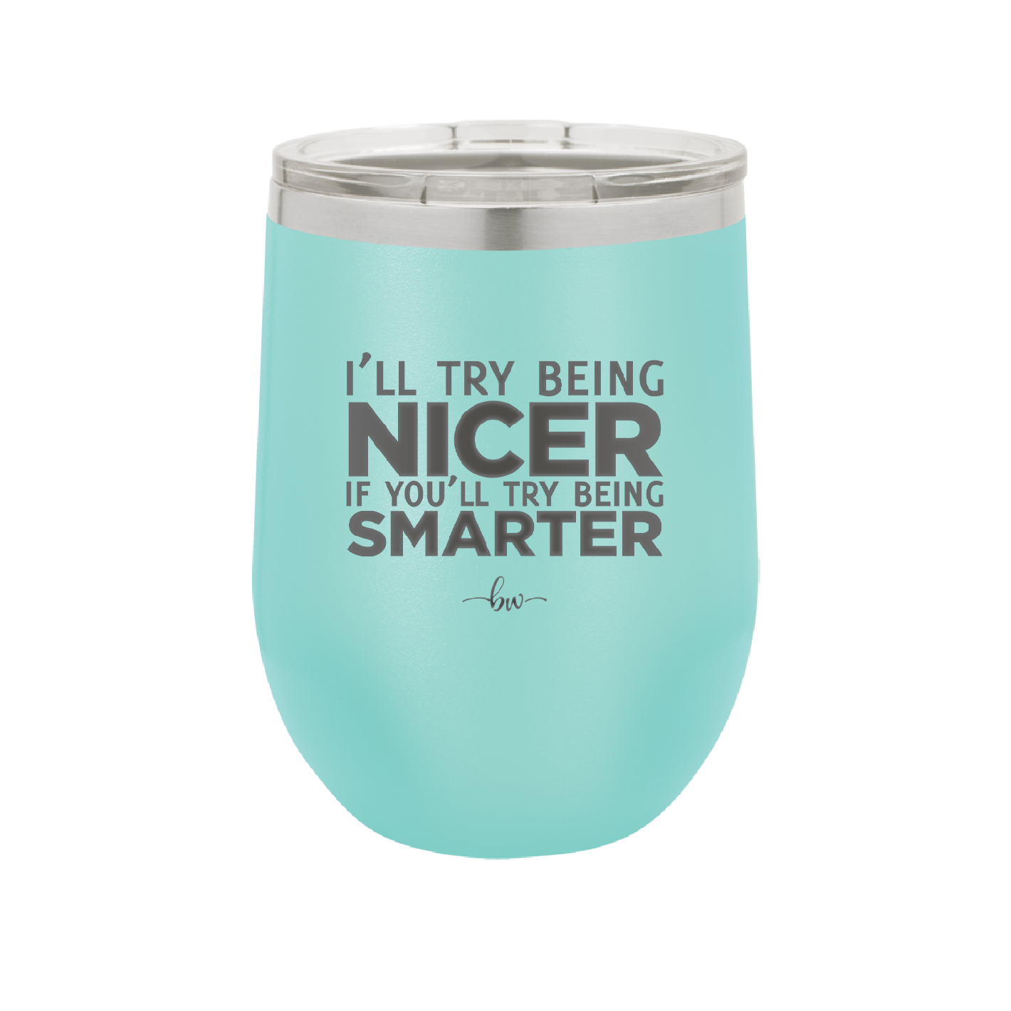 I'll Try Being Nicer if You'll Try Being Smarter - Laser Engraved Stainless Steel Drinkware - 2310 -