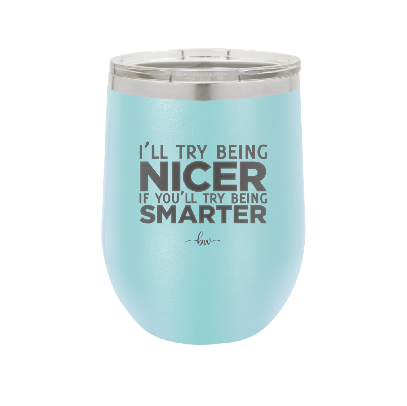 I'll Try Being Nicer if You'll Try Being Smarter - Laser Engraved Stainless Steel Drinkware - 2310 -