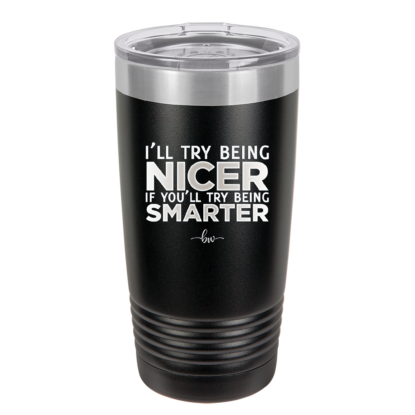 I'll Try Being Nicer if You'll Try Being Smarter - Laser Engraved Stainless Steel Drinkware - 2310 -