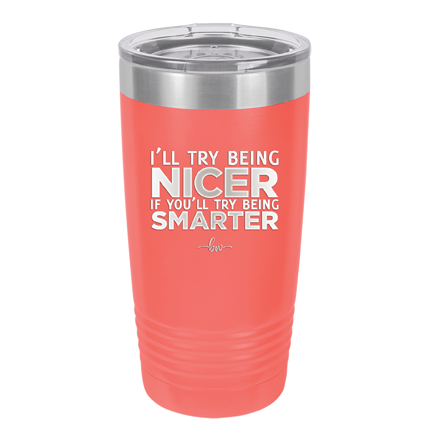 I'll Try Being Nicer if You'll Try Being Smarter - Laser Engraved Stainless Steel Drinkware - 2310 -
