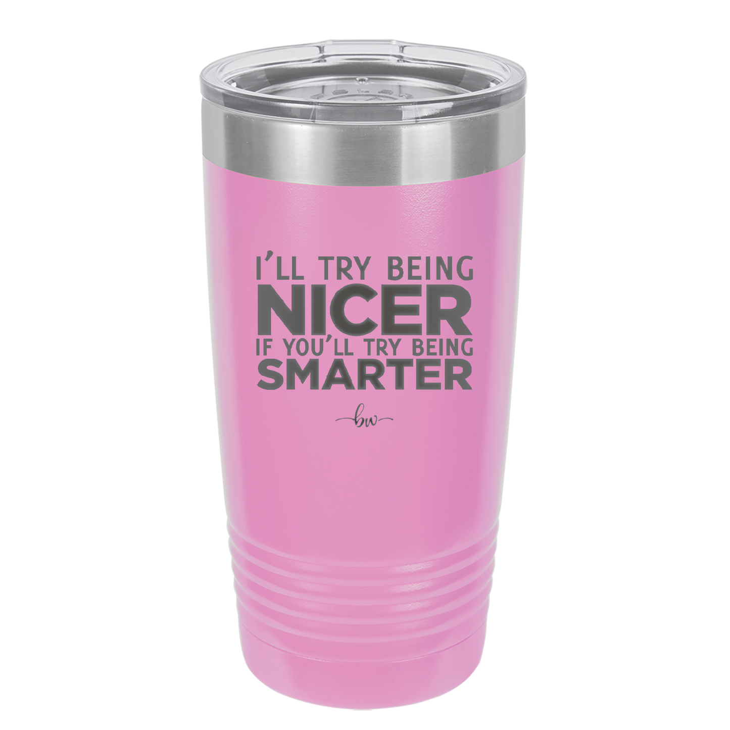 I'll Try Being Nicer if You'll Try Being Smarter - Laser Engraved Stainless Steel Drinkware - 2310 -
