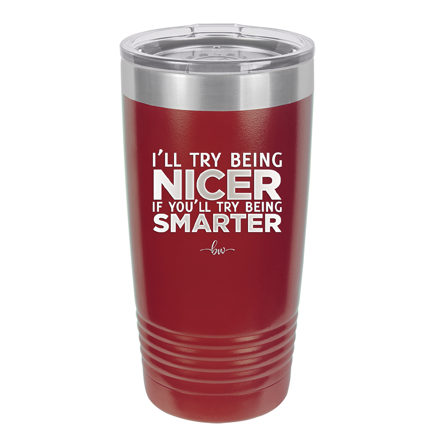 I'll Try Being Nicer if You'll Try Being Smarter - Laser Engraved Stainless Steel Drinkware - 2310 -