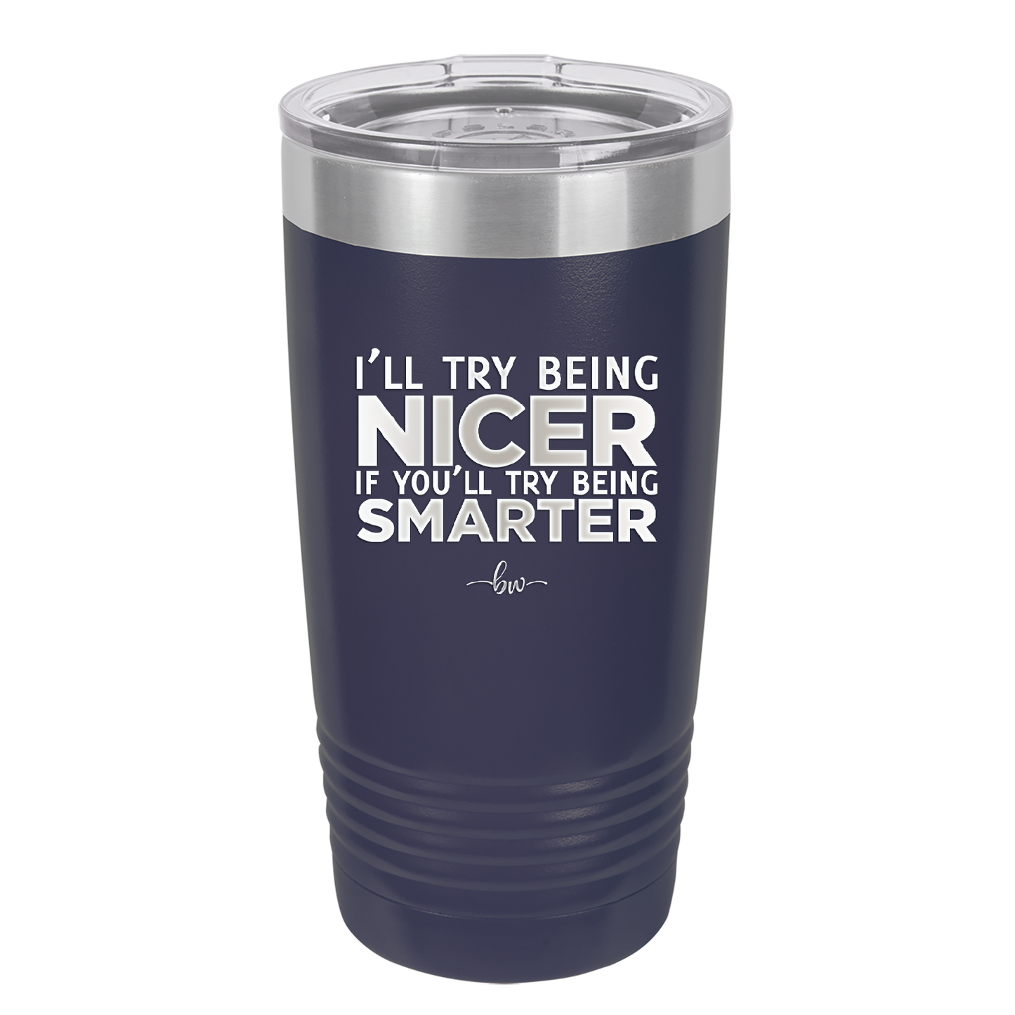 I'll Try Being Nicer if You'll Try Being Smarter - Laser Engraved Stainless Steel Drinkware - 2310 -