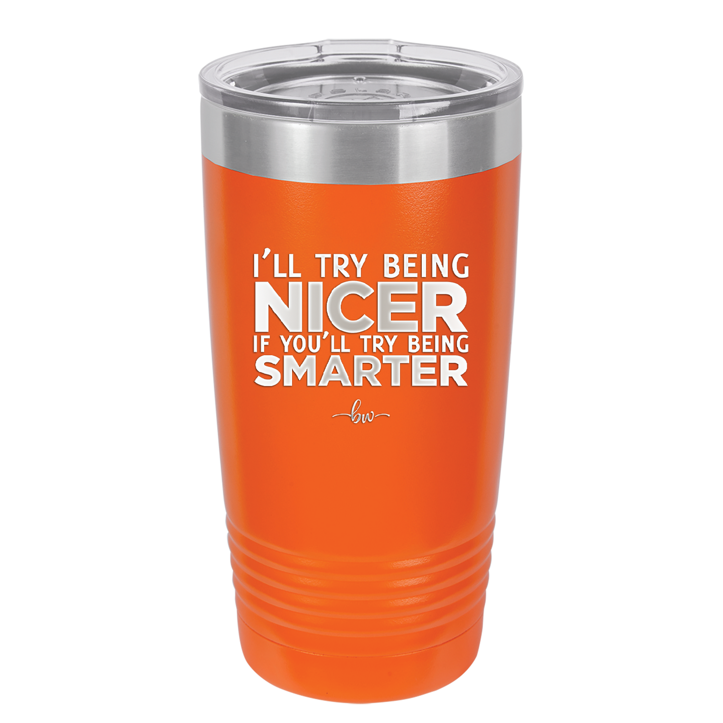 I'll Try Being Nicer if You'll Try Being Smarter - Laser Engraved Stainless Steel Drinkware - 2310 -