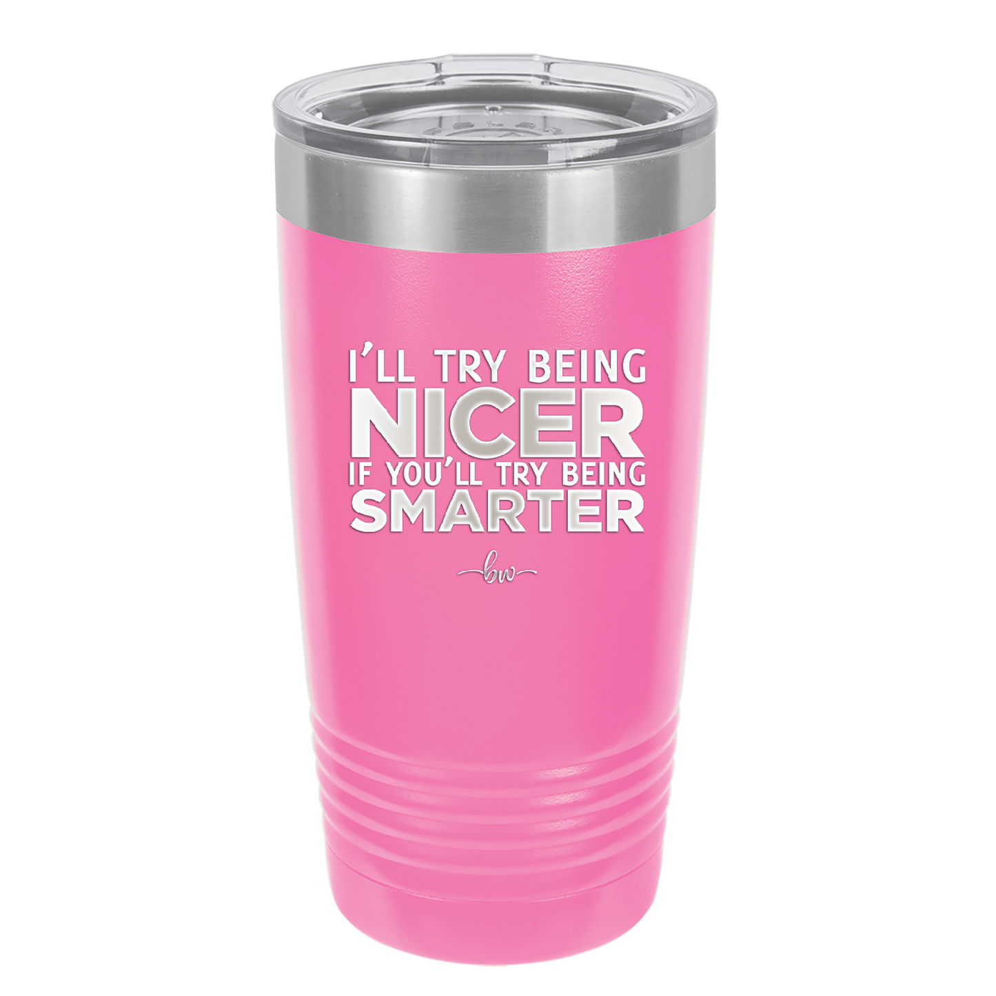 I'll Try Being Nicer if You'll Try Being Smarter - Laser Engraved Stainless Steel Drinkware - 2310 -