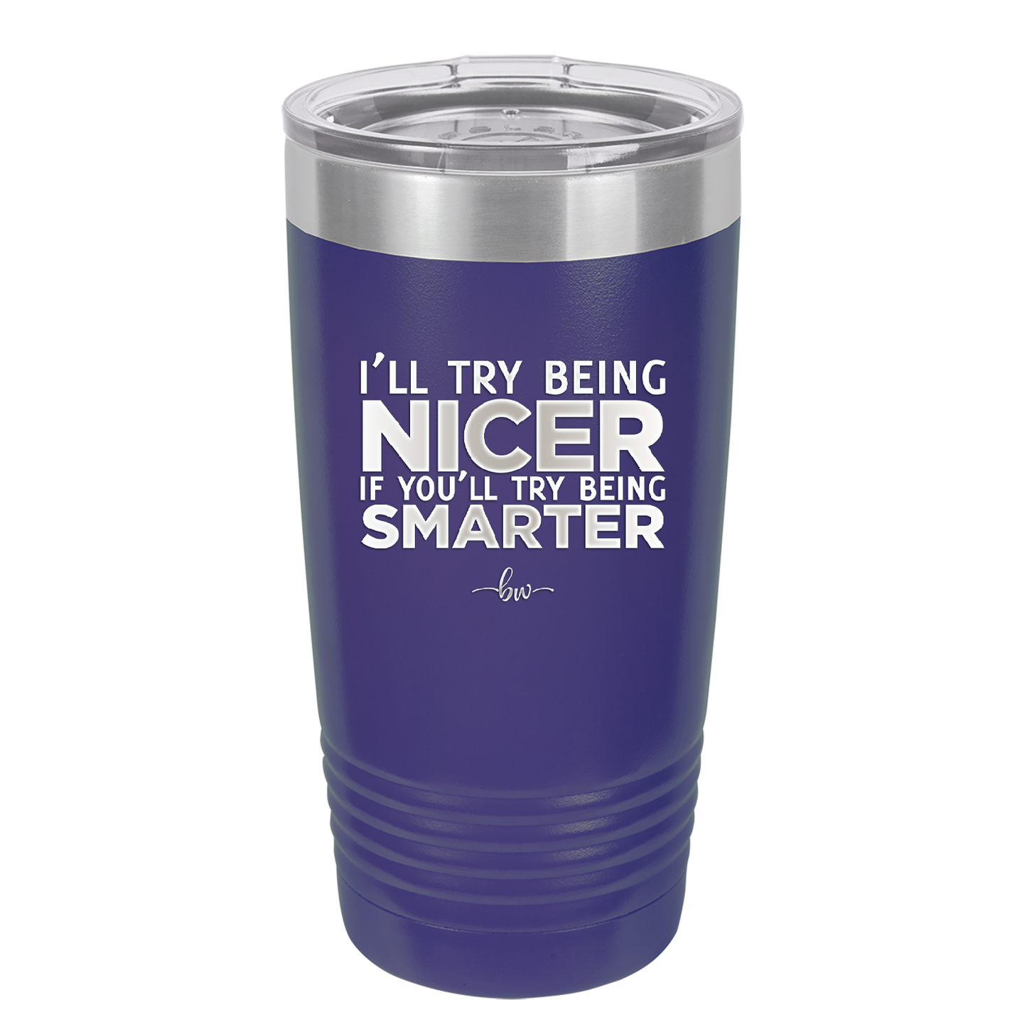 I'll Try Being Nicer if You'll Try Being Smarter - Laser Engraved Stainless Steel Drinkware - 2310 -